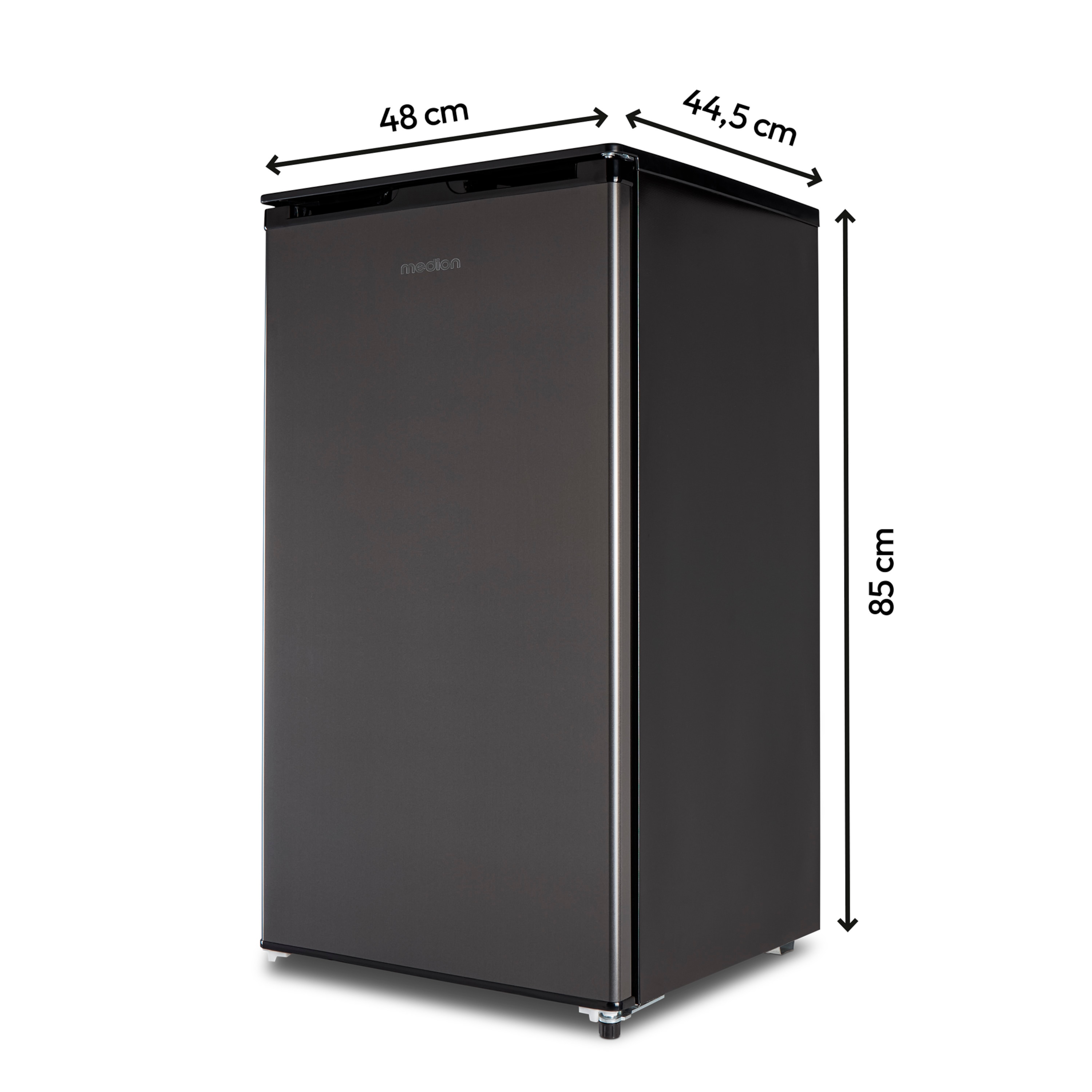 MEDION® Kühlschrank mit Eiswürfelfach MD 37690, 90 L Gesamt-Nutzinhalt (Kühlteil 80 L & Eiswürfelfach 10 L), wechselbarer Türanschlag, geringer Geräuschpegel