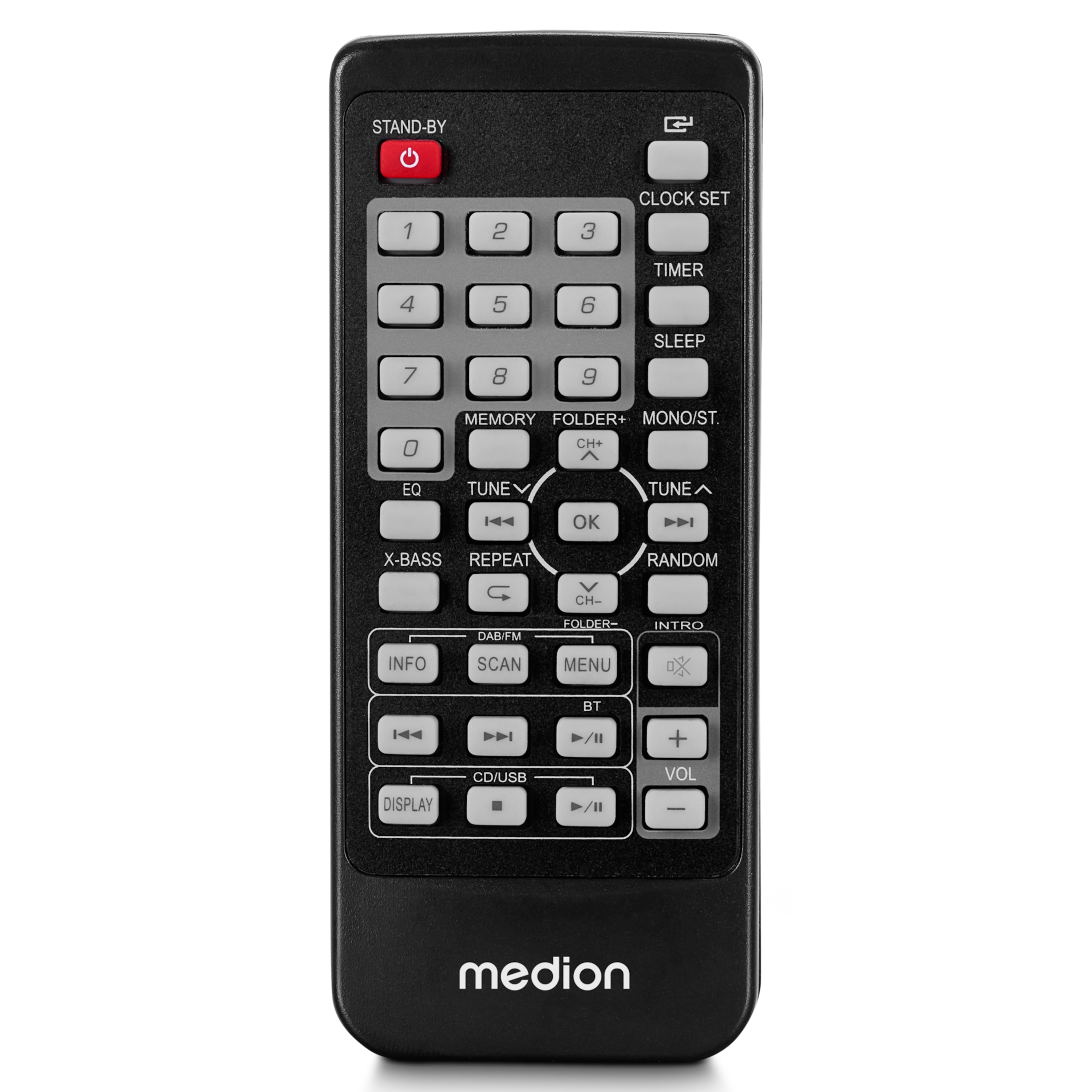 MEDION® LIFE® E64088 Micro-Audio-System, DAB+/PLL-UKW Radio, je 30 Senderspeicher,  LCD-Display, Musikwiedergabe via Bluetooth® 5.3 oder USB-Stick, CD-Player, 2 x 5 W RMS