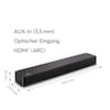 MEDION® LIFE® P61155 2.0 Soundbar, ideale Ergänzung zum TV bzw. Heimkino, kabellose Musikübertragung von Smartphone & Co via Bluetooth® 5.1, kompakte Soundbar mit Touch- & Fernbedienung