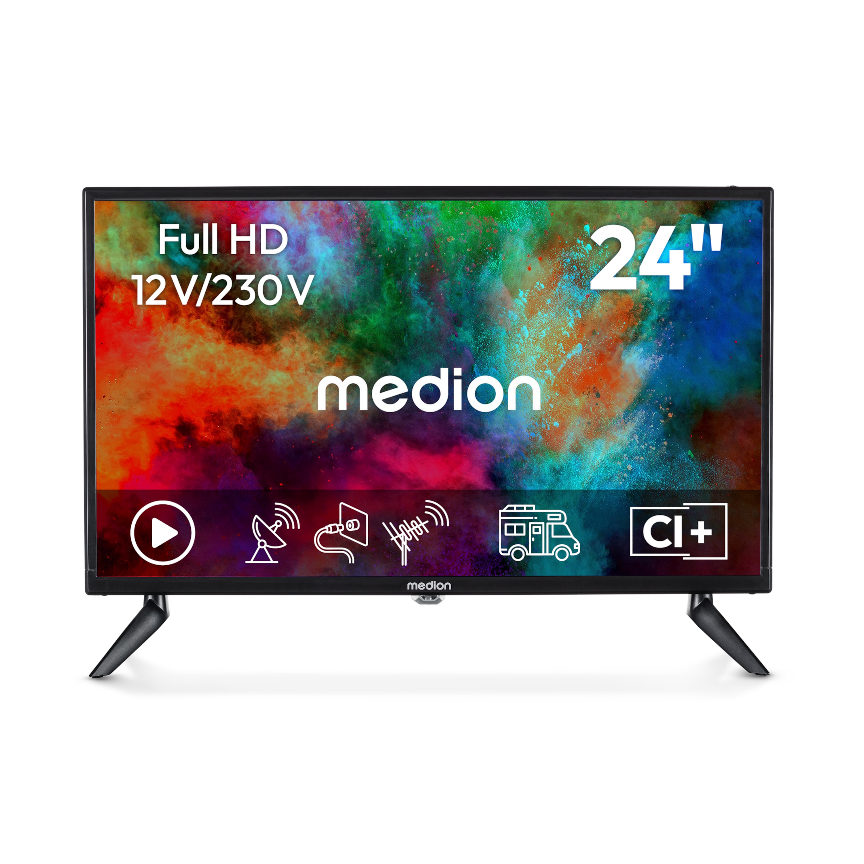 MEDION® LIFE MD 824000 TV (2026), 59,9 cm (24''), Full HD, HD Triple Tuner, integrierter Mediaplayer, CI+ Schnittstelle