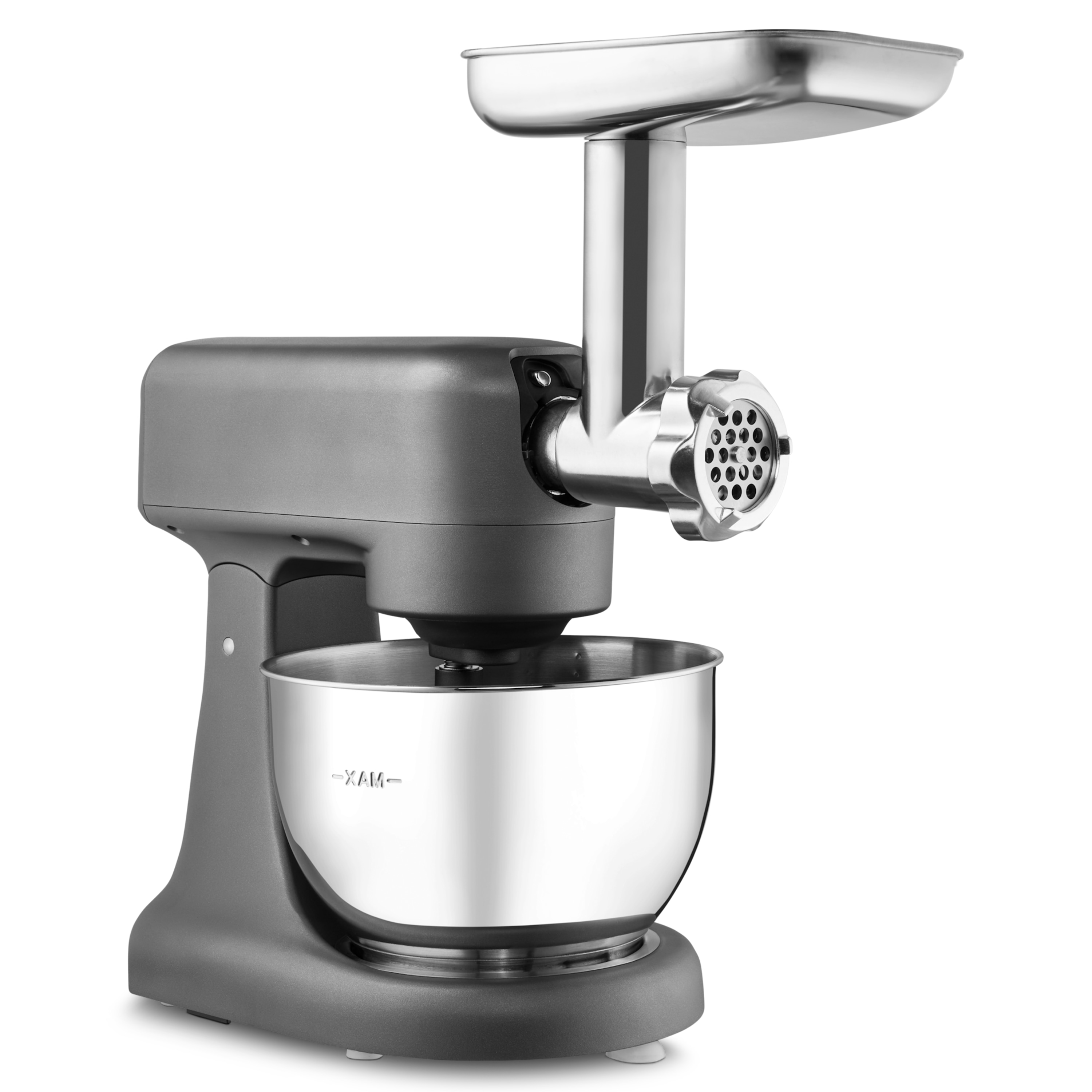 MEDION® LIFE Digitale Küchenmaschine MD12600, 800 W Gleichstrommotor, Energiesparend, Ultraleise, Digitales Sensor-Touch-Display, 4,6 L Edelstahlschüssel, Inkl. Fleischwolf