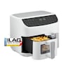 MEDION® LIFE® P20 XXL Twin Doppelzonen-Heißluftfritteuse MD 11760, 100 Rezepte in der Life+ App, 2 separate Garzonen, 9 Automatikprogramme, 8,7 L Gesamt-Nutzinhalt, 2.600 Watt, Temperatur einstellbar bis 200 °C