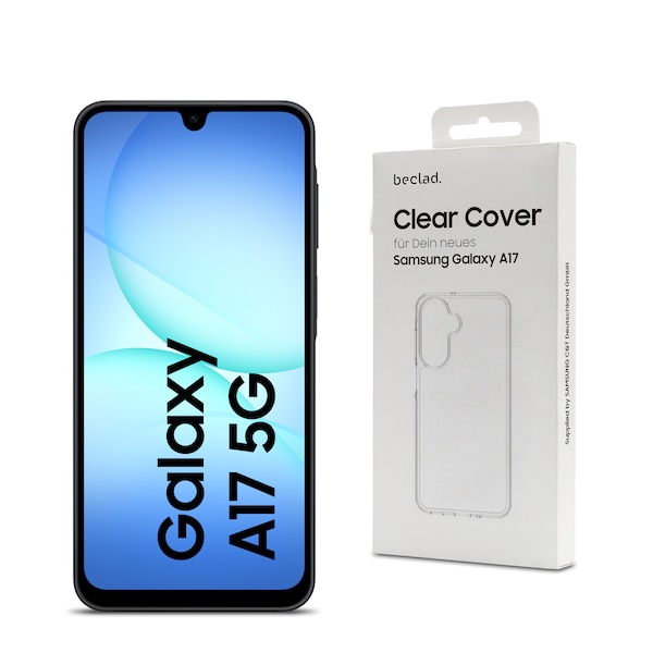 SAMSUNG Galaxy A17 5G, 128 GB, Black + Beclad Clear Case (SM-A176B/DS)