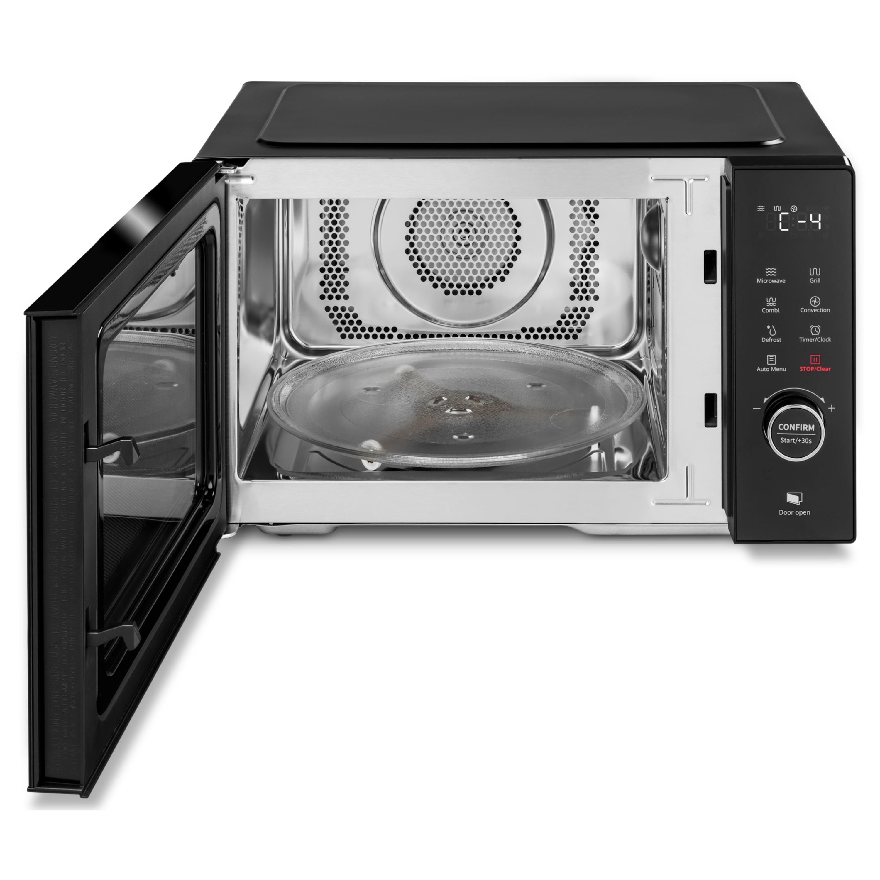 MEDION® LIFE® 3 in 1 Mikrowelle MD12031, 900 Watt Mikrowellenleistung, 1000 Watt Grillleistung, 1680 Watt Heißluftfunktion, Sensor-Touch-Türöffnung, 11 Automatikprogramme, 23 L Kapazität, 5 Leistungsstufen, digitaler 95 min. Timer, Auftaufunktion