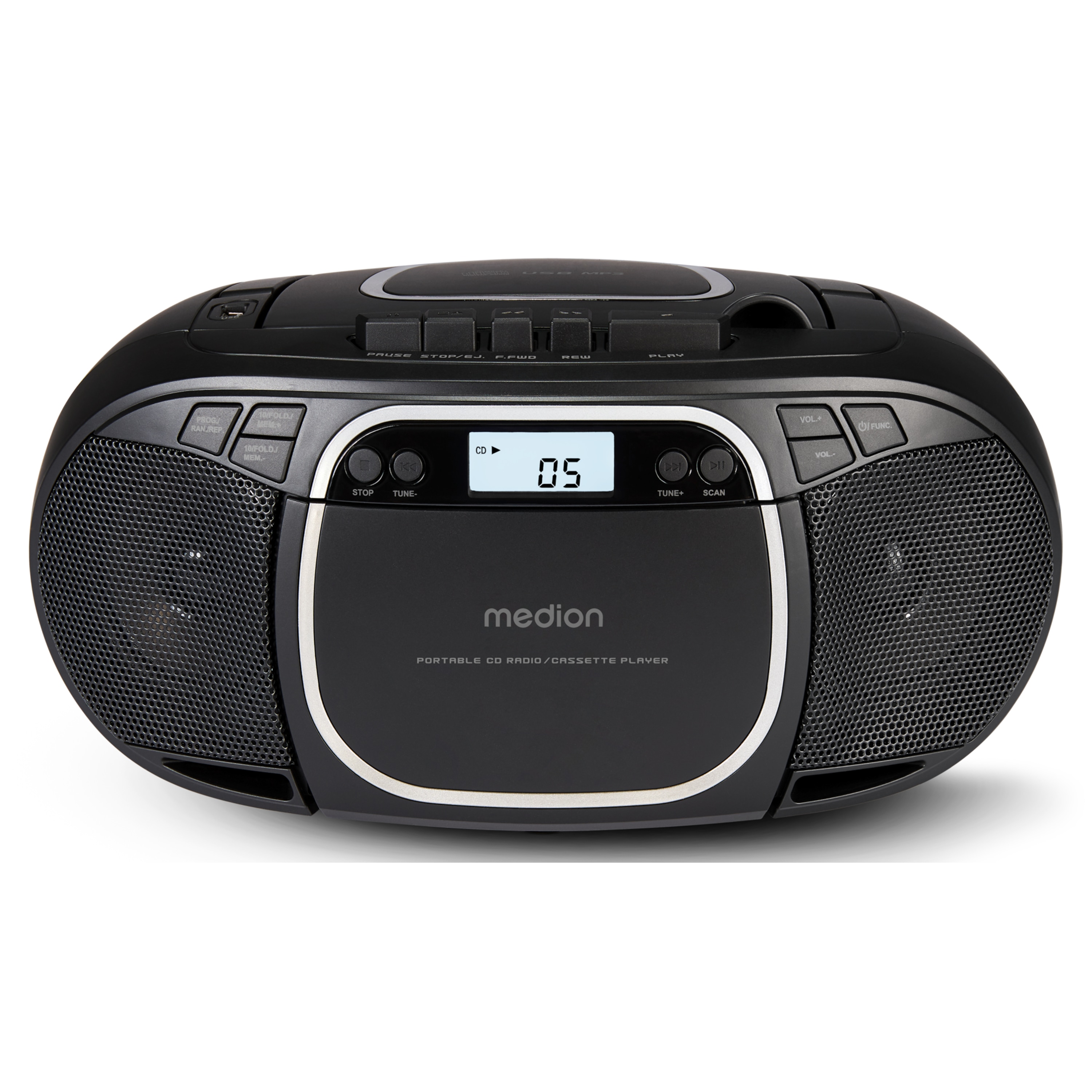 MEDION® LIFE® E66476 CD-/MP3-/Kassettenspieler schwarz | MEDION.DE