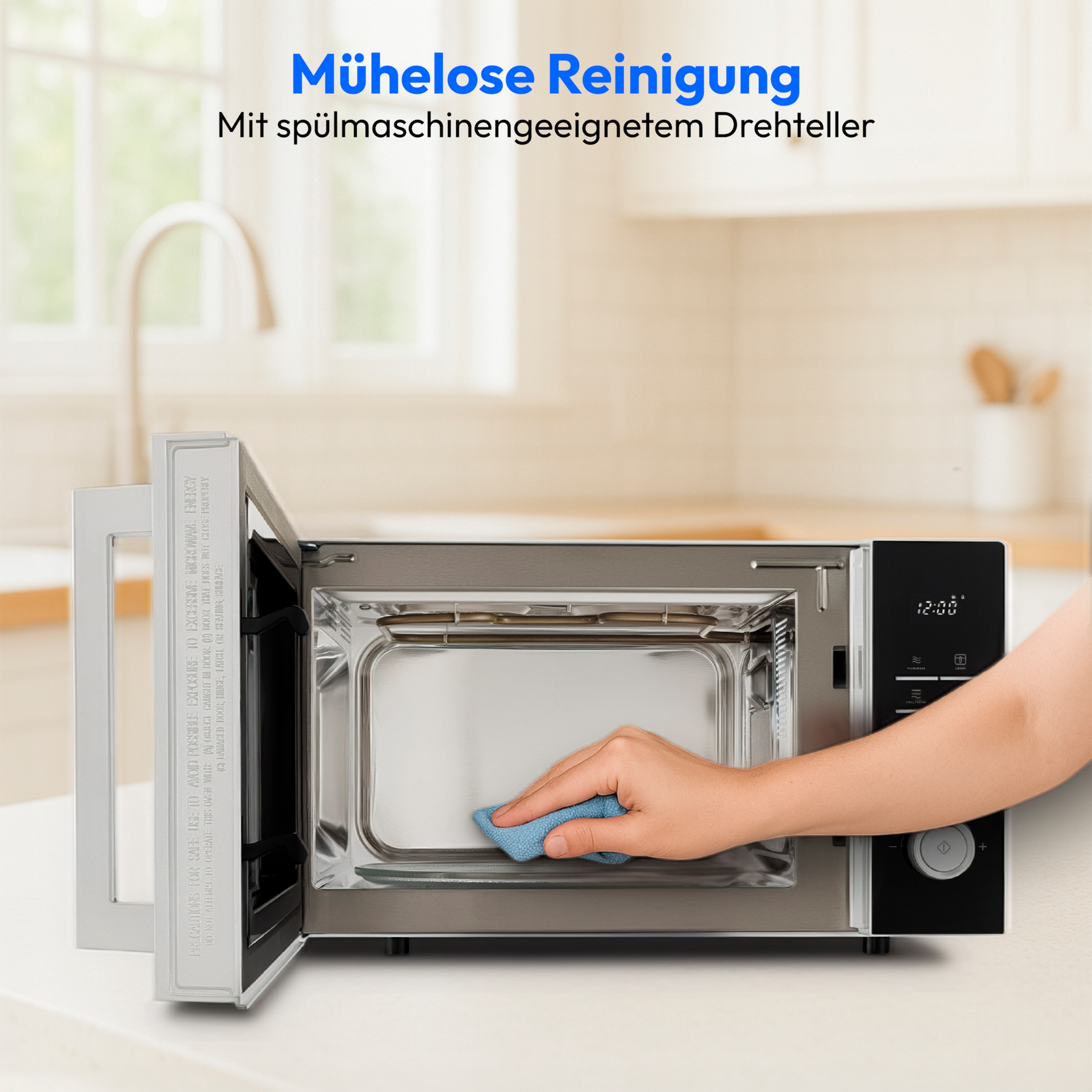 MEDION® LIFE® 3-in-1 Mikrowelle MD 12231, 900 W Leistung, Grill- und Heißluftfunktion, 25 L kompakt, 10 Leistungsstufen, Auftaufunktion, Timerfunktion