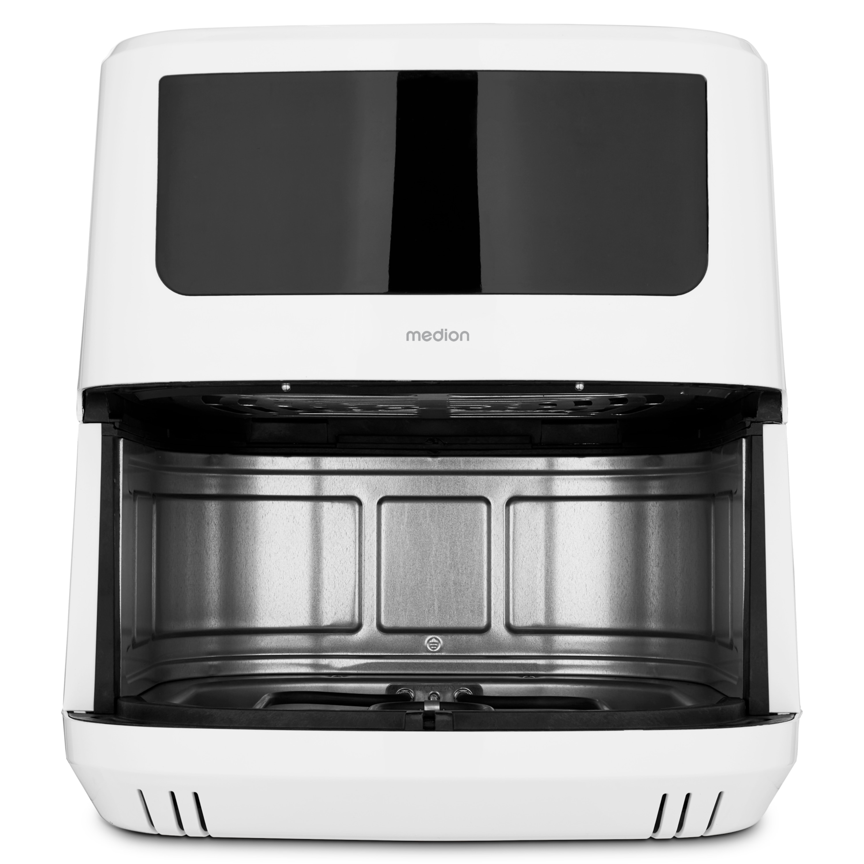 MEDION® LIFE® P10 XL Duo Heißluftfritteuse MD 11750, 100 Rezepte in der Life+ App, mit 2 Heizelementen, 2.150 W Gesamtleistung, ölfreies Frittieren, 9 Automatikprogramme, 6,8 L Nutzinhalt