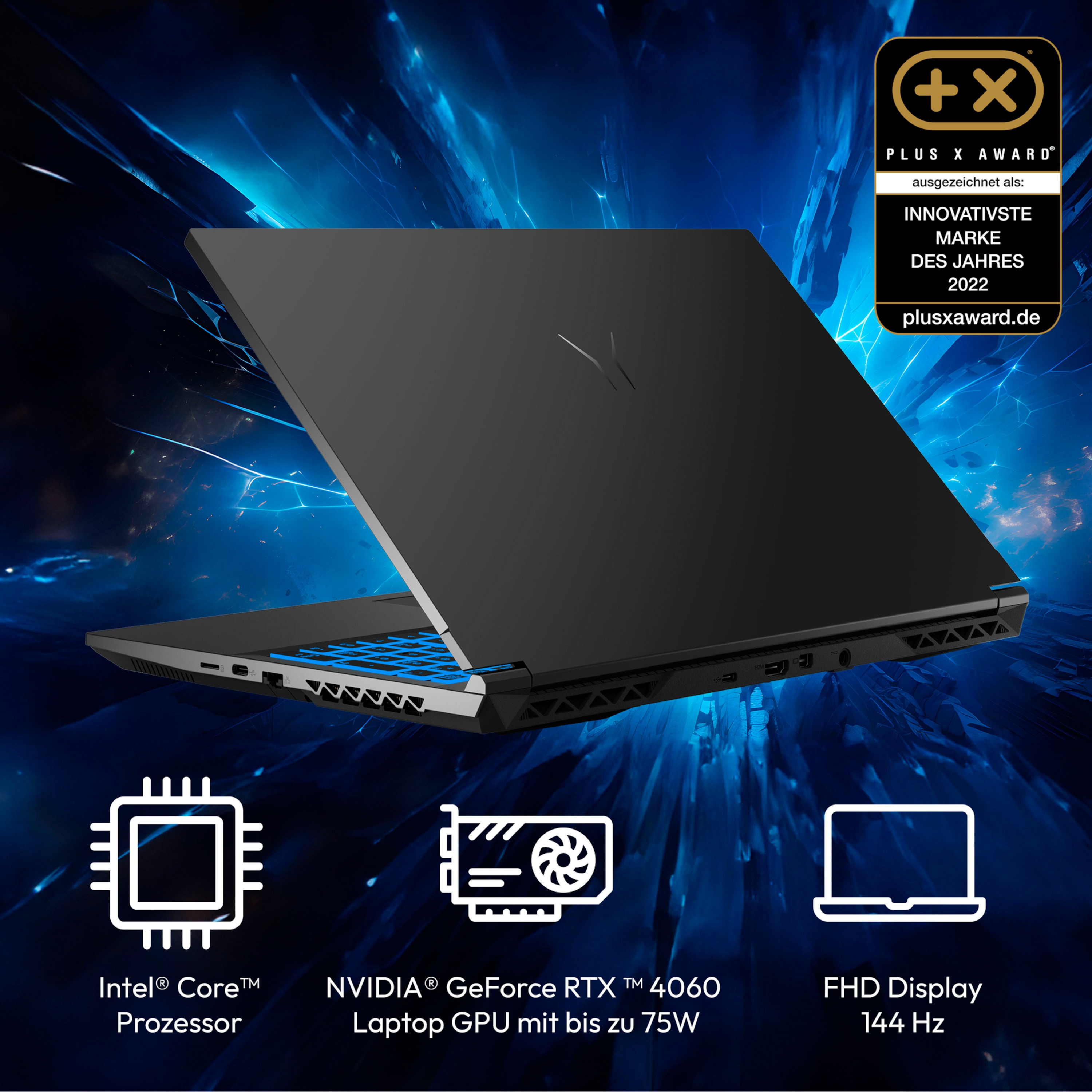 MEDION® ERAZER Deputy P60i Core Gaming Laptop, Intel® Core™ i7-13620H, Windows 11 Home, 39,6 cm (15,6'') FHD Display mit 144 Hz, NVIDIA® GeForce RTX™ 4060, 1 TB SSD, 16 GB RAM