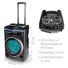 MEDION® LIFE® P61200 Partylautsprecher, tragbares Bluetooth® Soundsystem, verschiedene Lichteffekte, satter Sound, Teleskopgriff und Rollen, 350 W max. Musikausgangsleistung