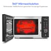 MEDION® LIFE® 3 in 1 Mikrowelle MD12031, 900 Watt Mikrowellenleistung, 1000 Watt Grillleistung, 1680 Watt Heißluftfunktion, Sensor-Touch-Türöffnung, 11 Automatikprogramme, 23 L Kapazität, 5 Leistungsstufen, digitaler 95 min. Timer, Auftaufunktion