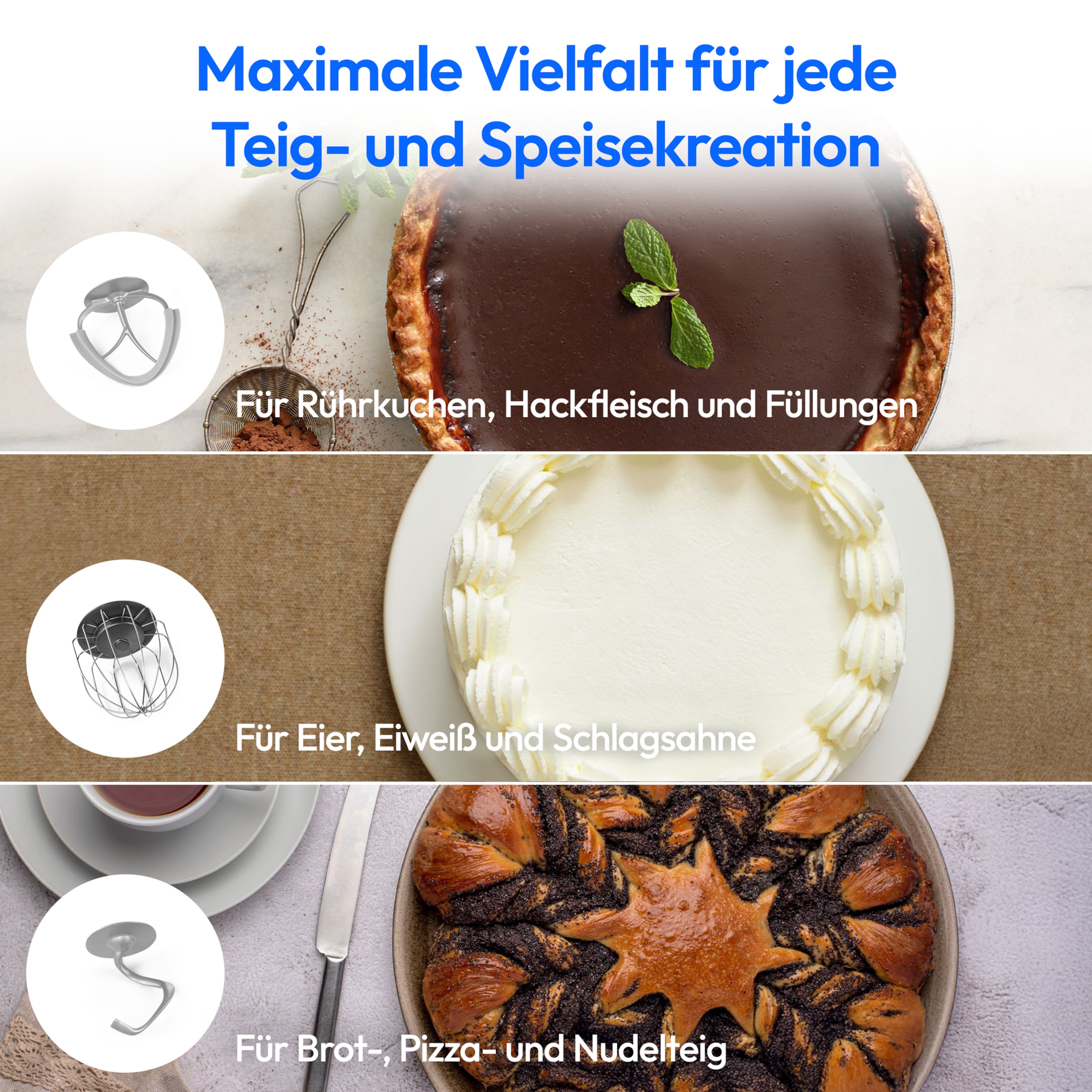 MEDION® LIFE Digitale Küchenmaschine MD12600, 800 W Gleichstrommotor, Energiesparend, Ultraleise, Digitales Sensor-Touch-Display, 4,6 L Edelstahlschüssel, Inkl. Fleischwolf