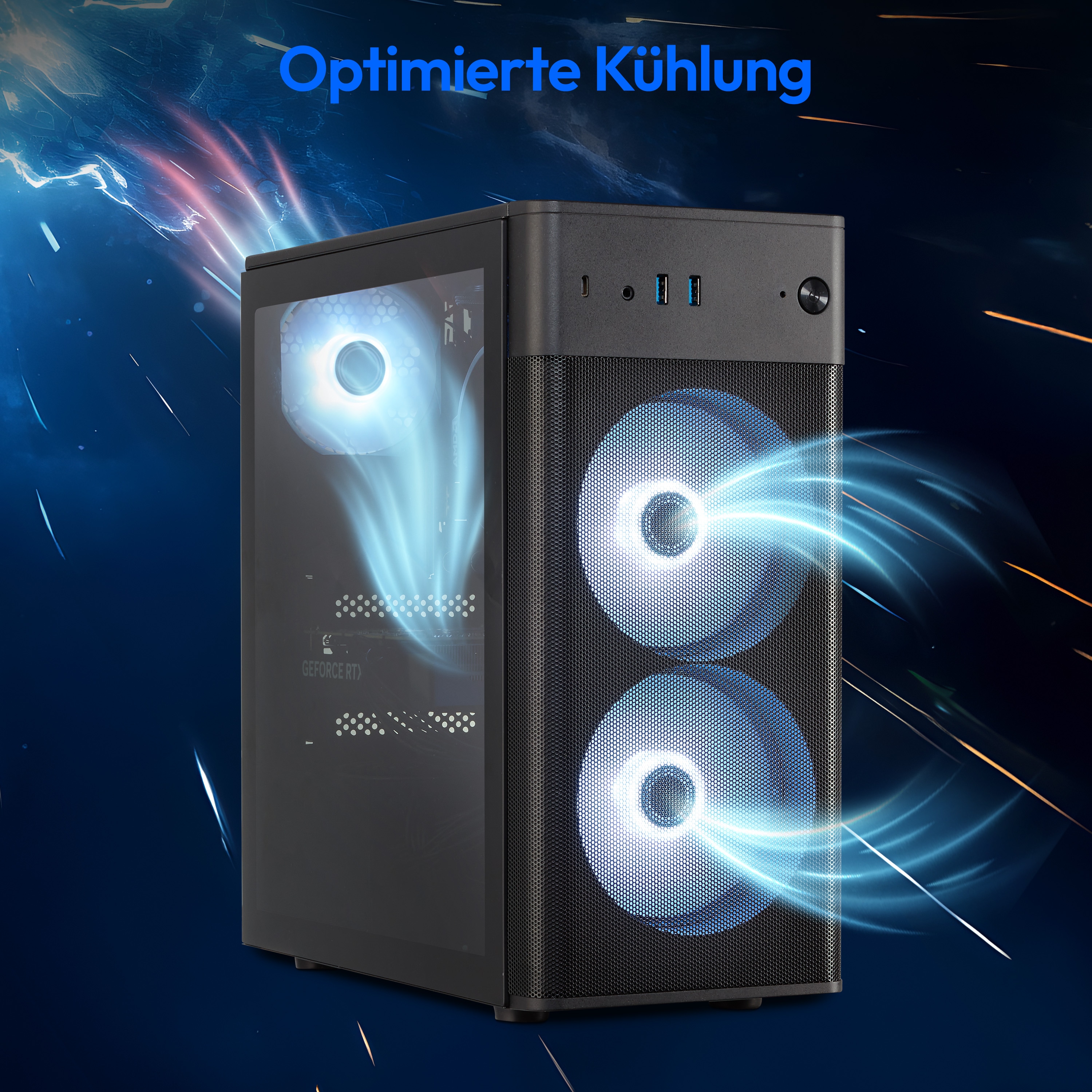 MEDION® ERAZER Recon E45 Core Gaming PC, AMD Ryzen™ 5 5500, Windows 11 Home, NVIDIA® GeForce RTX™ 3050, 1 TB SSD, 16 GB RAM