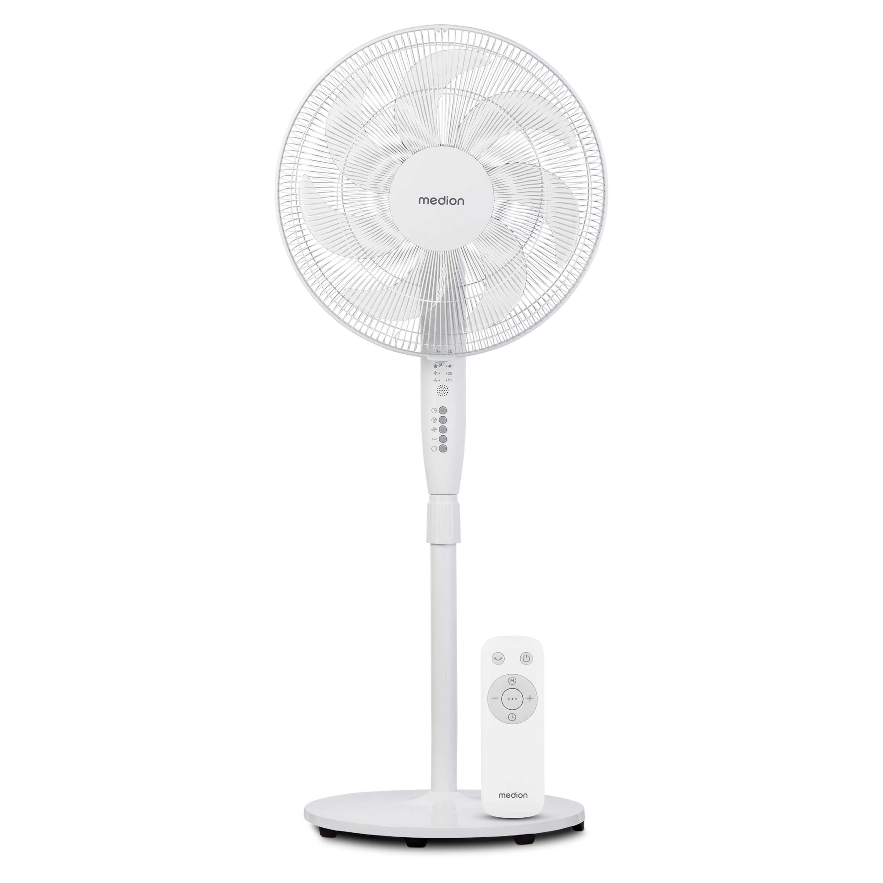 MEDION P21 SF Standventilator mit Fernbedienung (MD 12069), 3 Geschwindigkeitsstufen, 3 Modi, verstellbare Höhe, 85° horizontale Oszillation,