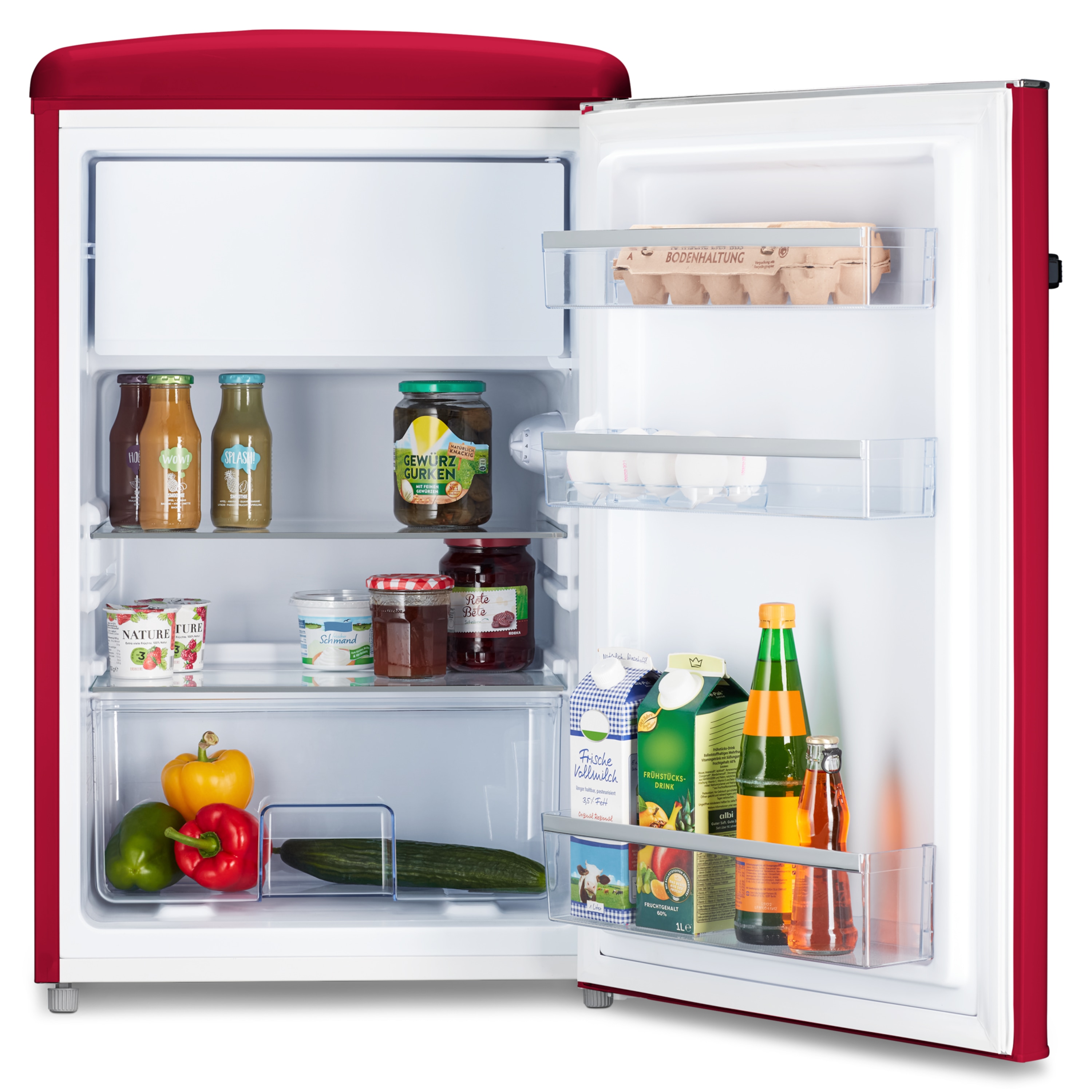 MEDION® LIFE® Kühlschrank mit Gefrierfach MD 37790, 108 L Gesamtnutzinhalt, 37 dB, höhenverstellbare Füße, Energieeffiziensklasse D