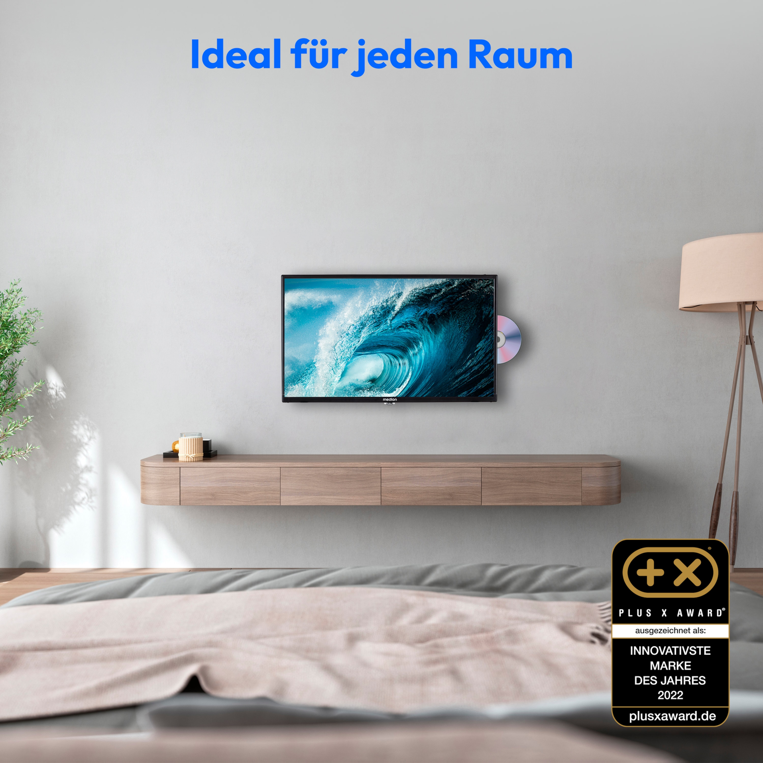 MEDION® LIFE® E8242501 (MD 824001) Fernseher, 59,9 cm (24'') LCD-TV, Full HD, HD Triple Tuner, integrierter DVD-Player, Car-Adapter, integrierter Mediaplayer, CI+