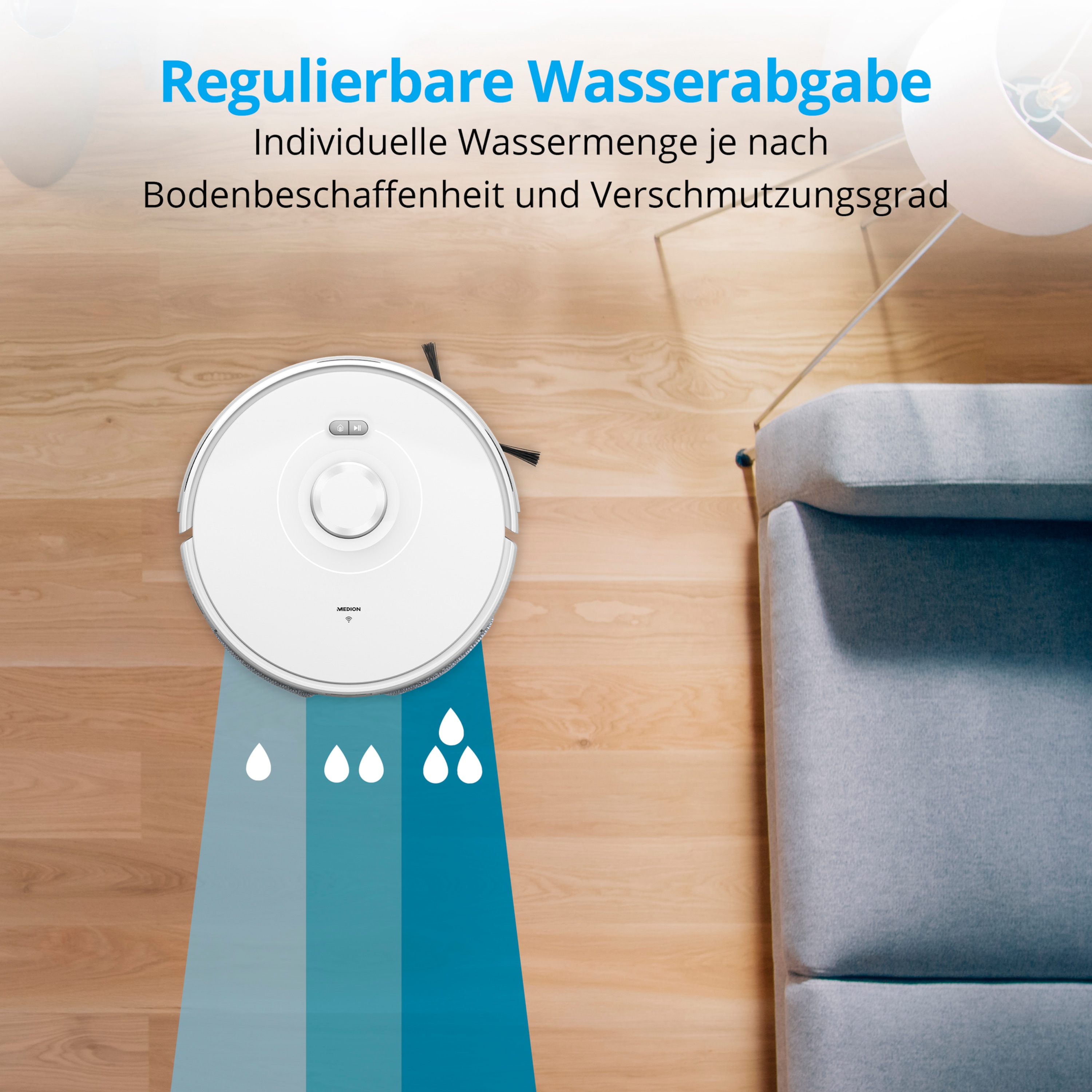 Medion® Bodenstaubsauger Medion MD11782 X10 SW, Saugroboter, Beutellos