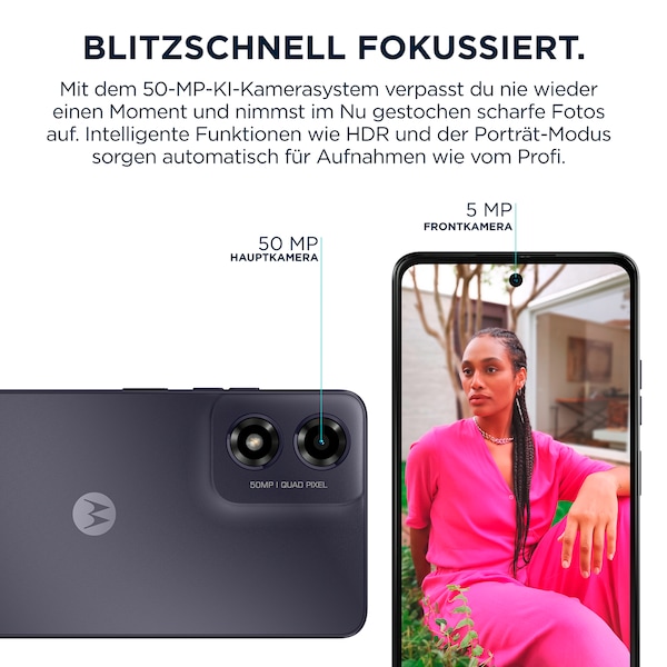MOTOROLA moto g04s, 64 GB, Concord Black