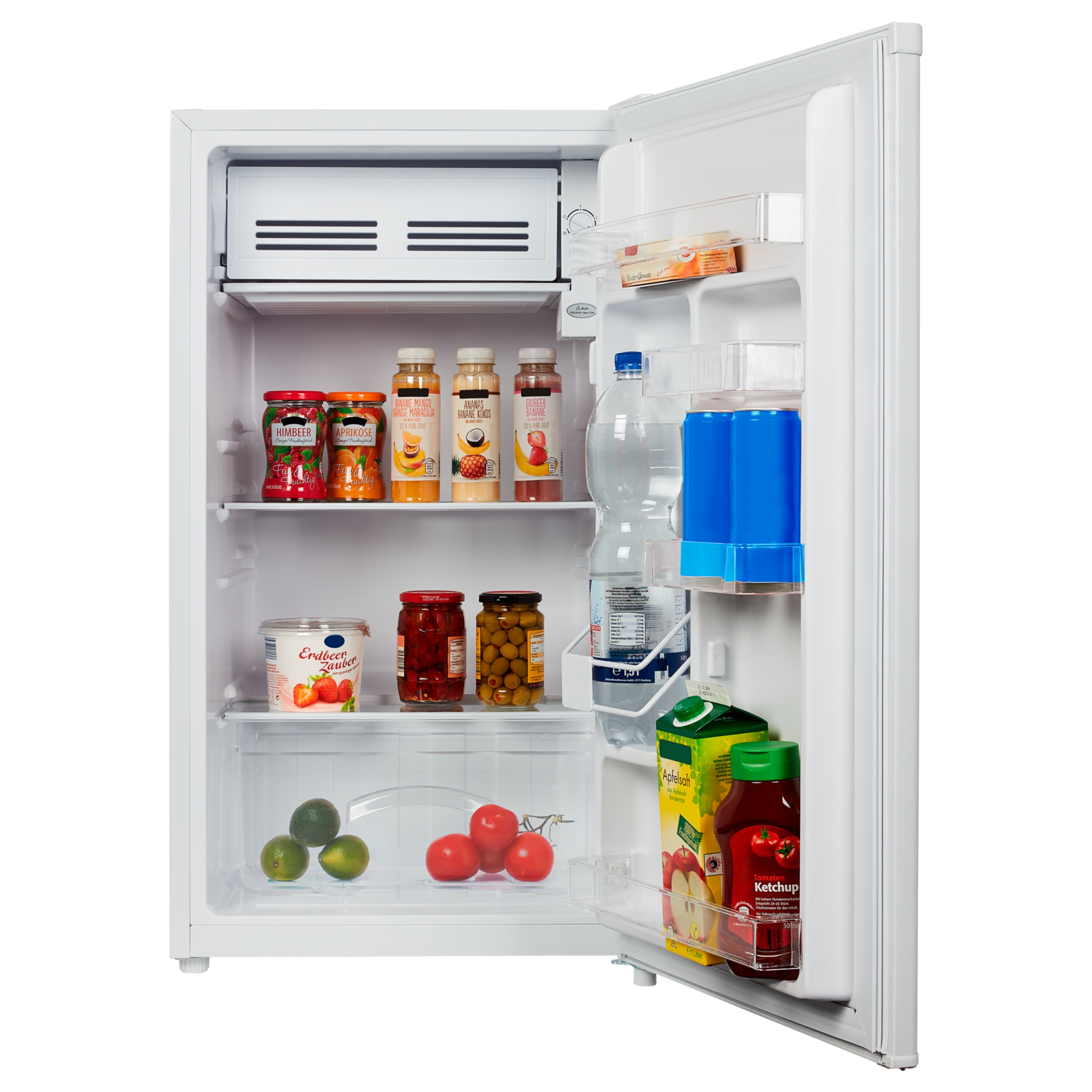 MEDION® Kühlschrank mit Eiswürfelfach MD 37305, 93 L Gesamt-Nutzinhalt (Kühlteil 83 L & Eiswürfelfach 10 L), wechselbarer Türanschlag, geringer Geräuschpegel