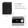 MEDION® LIFE® E64088 Micro-Audio-System, DAB+/PLL-UKW Radio, je 30 Senderspeicher,  LCD-Display, Musikwiedergabe via Bluetooth® 5.3 oder USB-Stick, CD-Player, 2 x 5 W RMS