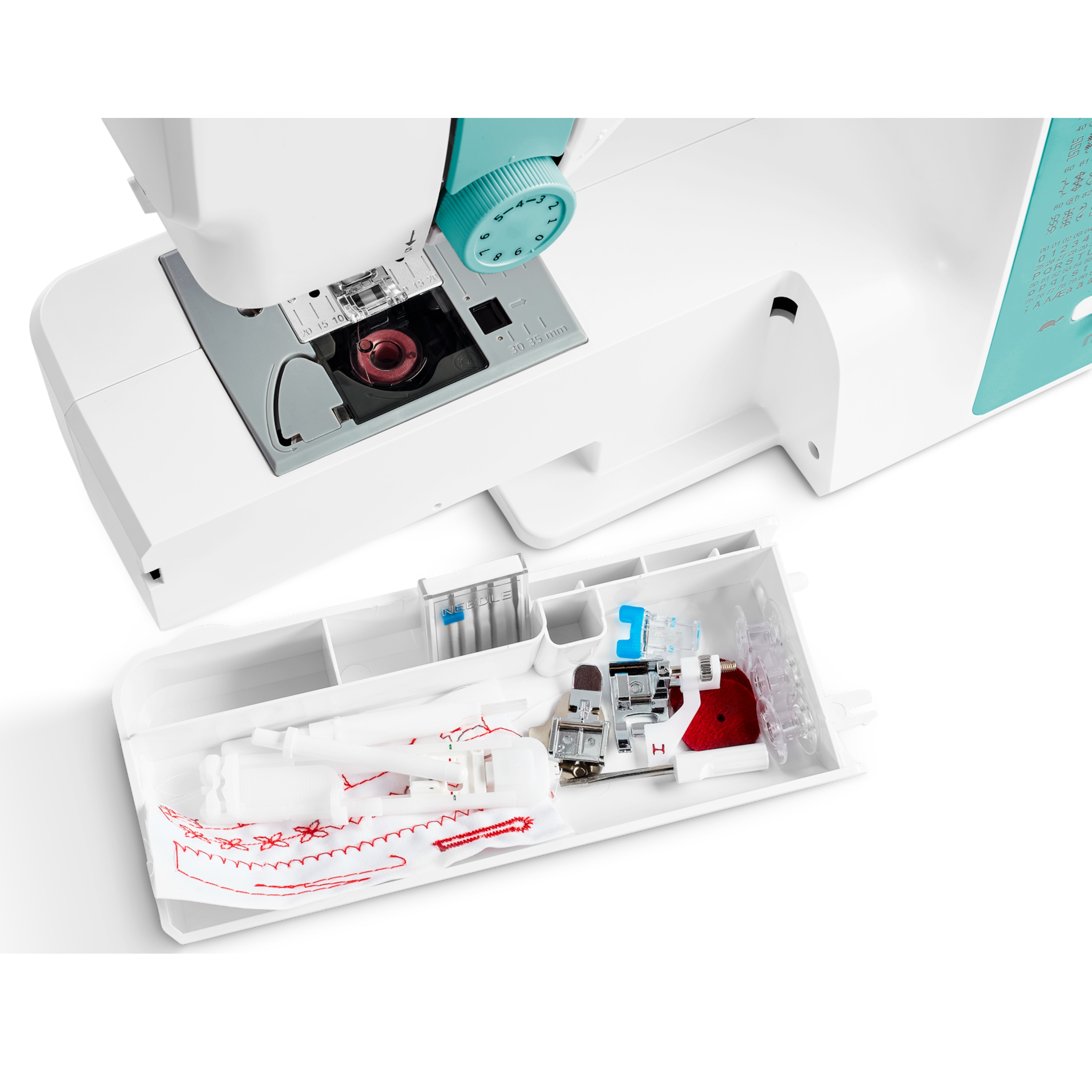 MEDION® LIFE® Digitale Nähmaschine SD36 (MD11881), einstellbare Stichlänge und Stichbreite, 270 Stichmuster, Integriertes Zubehörfach, 36 Watt Motorleistung