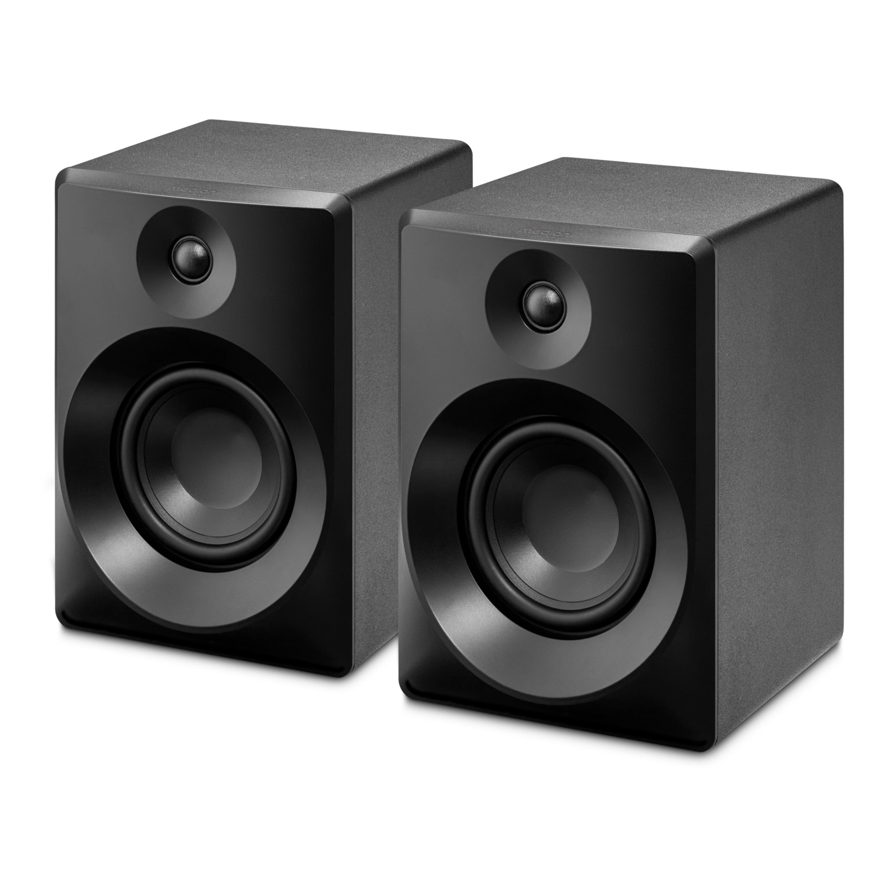 MEDION® LIFE® P61925 Regallautsprecher, aktiver & passiver Lautsprecher, 2-Wege-System, Bluetooth® 5.0, Stereo-Sound mit integriertem Hochtöner und Subwoofer, 2 x 50 W RMS
