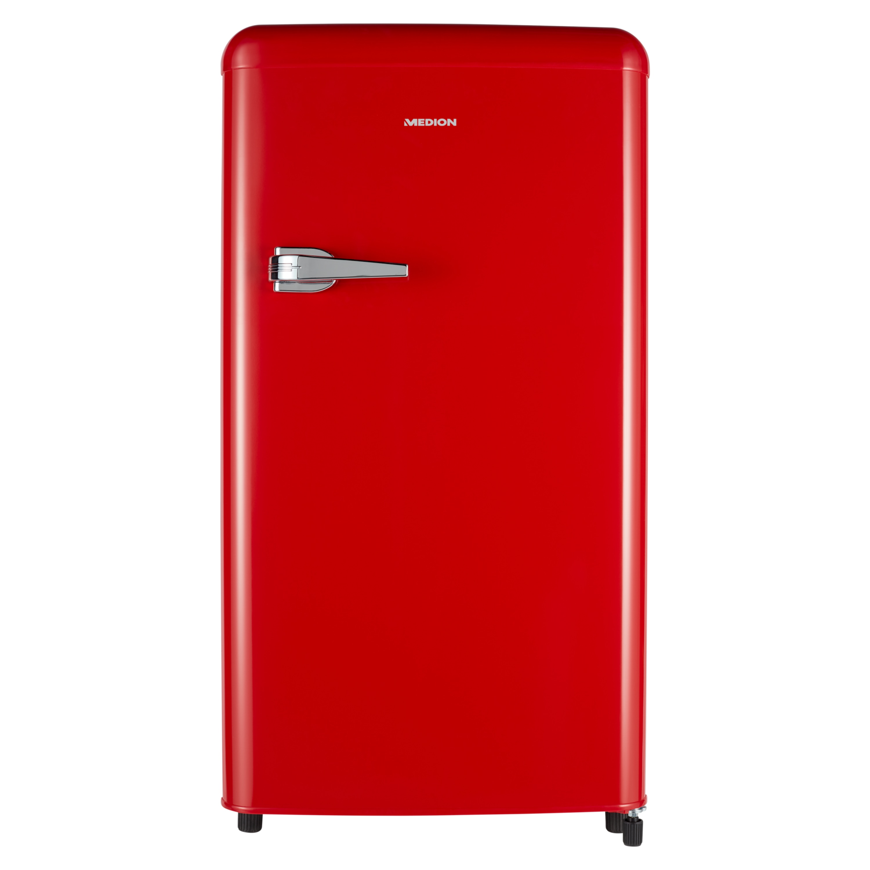 MEDION® Retro Kühlschrank MD 37293, 94 L Nutzinhalt, manuelle Temperaturkontrolle, höhenverstellbare Füße, stylishes Design