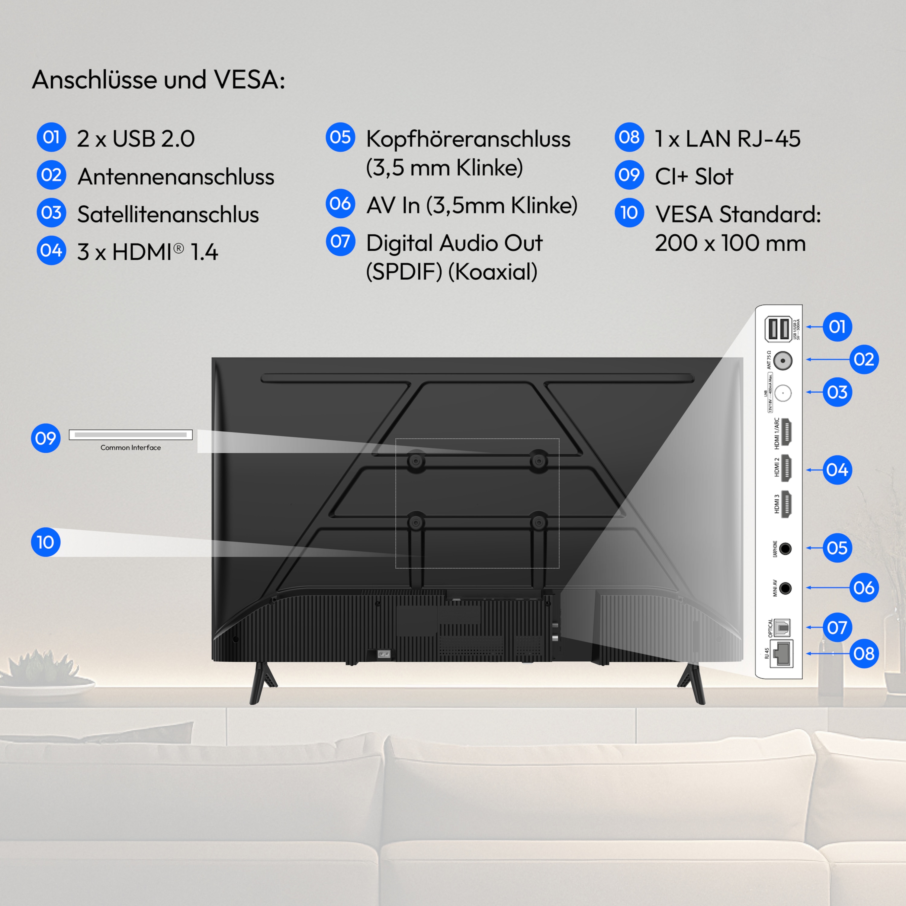 MEDION® LIFE MD 843102 Smart-TV - Modell 2026, 108 cm (43'') Full HD Display, PVR ready, HD Triple Tuner, VIDAA App Store, NETFLIX, Disney+, DAZN, Amazon Prime Video, Paramount+, Apple TV, Magenta TV, HBOmax, RTL+, Joyn App
