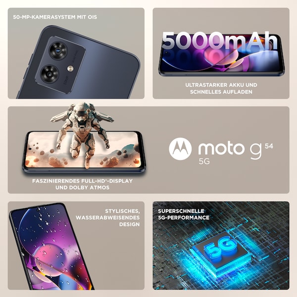 MOTOROLA moto g54 5G, 128 GB, Midnight Blue
