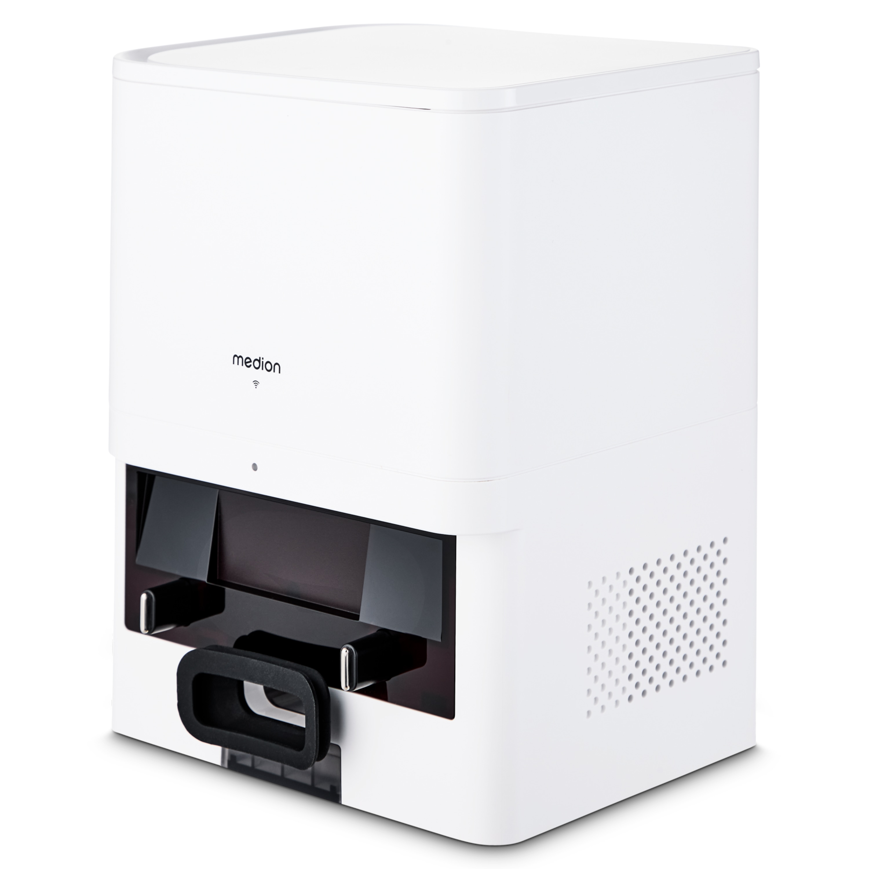 MEDION® Absaugstation MD 12035 für Saugroboter MEDION X41 SW (MD 11916), 2 Liter Fassungsvermögen, Automatisches Entleeren & Starke Saugkraft
