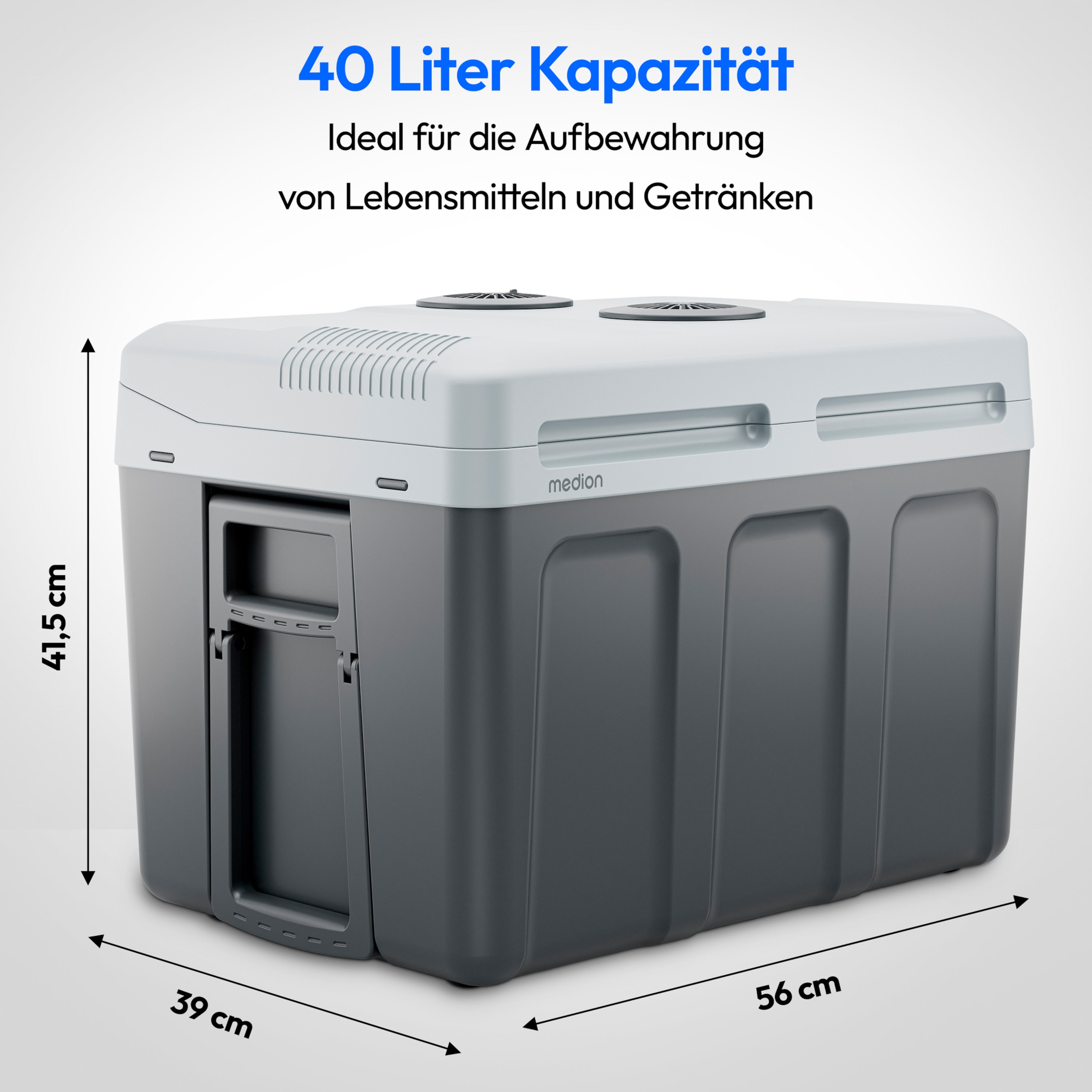 MEDION® LIFE Kühlbox mit Wärmefunktion MD13102, Kühl und Warmhaltefunktion, 40 L Kapazität, 5V-USB-Anschluss,