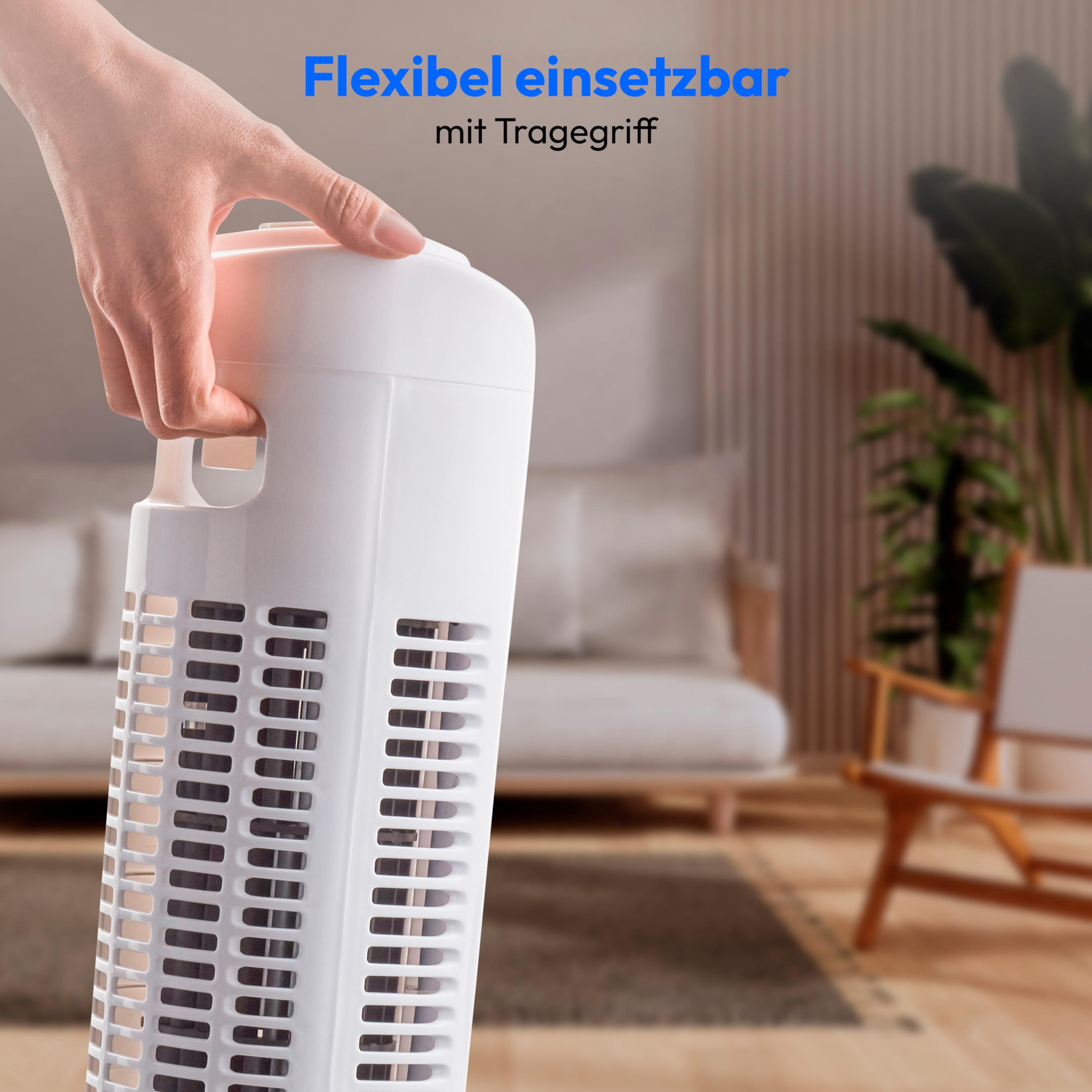 MEDION® LIFE E10 TF Turmventilator (MD 10319), 3 Geschwindigkeitsstufen, 45 Watt Leistung, zuschaltbare Schwenkfunktion, inkl. Fernbedienung