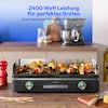 MEDION® LIFE Tischgrill mit Dual-Zonen-System (MD12027), 2,400 Watt, 2 abnehmbare Platten, LED-Statusanzeige (weiß, rot, grün), IPX4-Schutz