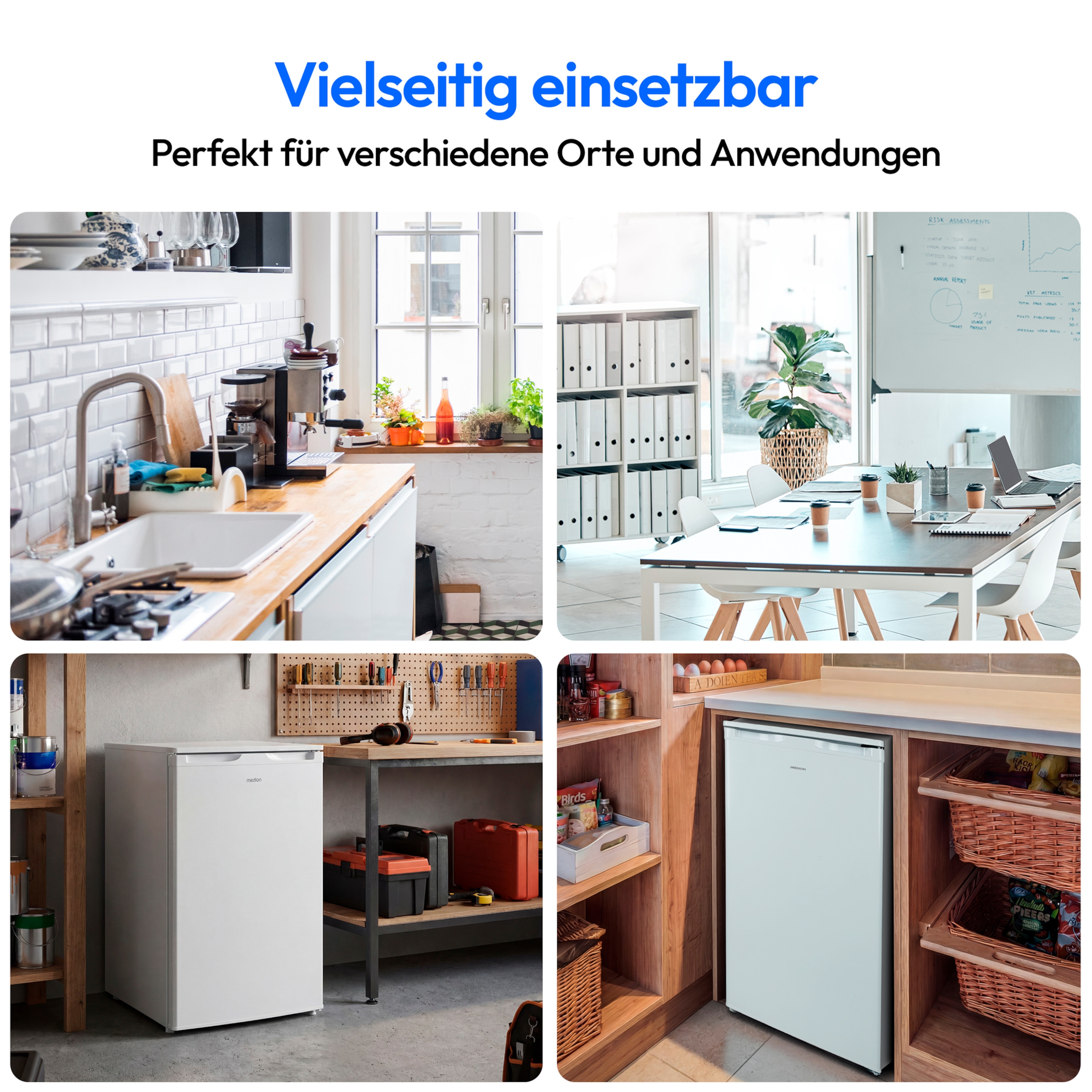 MEDION® LIFE Gefrierschrank MD 370031 weiß, 64 l Volumen, stufenlose Temperatureinstellung, wechselbarer Türanschlag, 3 Schubladen