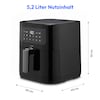 MEDION® LIFE® E40 XL Heißluftfritteuse MD 11740, 100 Rezepte in der Life+ App, ölfreies Frittieren, 9 Automatikprogramme, 5,2 L Korbvolumen