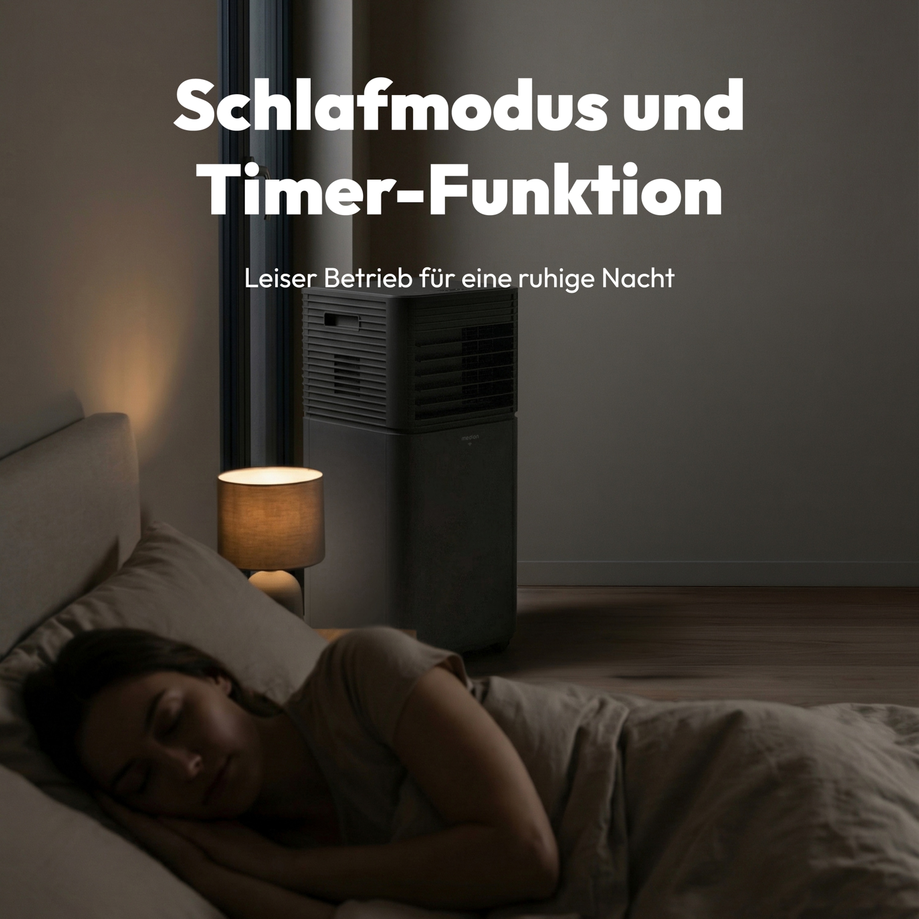 MEDION® LIFE® P701 Klimaanlage (MD 37672), Kühlen, Entfeuchten und Ventilieren, Kühlleistung 7.000 BTU, Kühlmittel R290, max. 25m², Luftdurchsatz 290 m³/h, App- und Sprachsteuerung, Inkl. Fenster-Kit