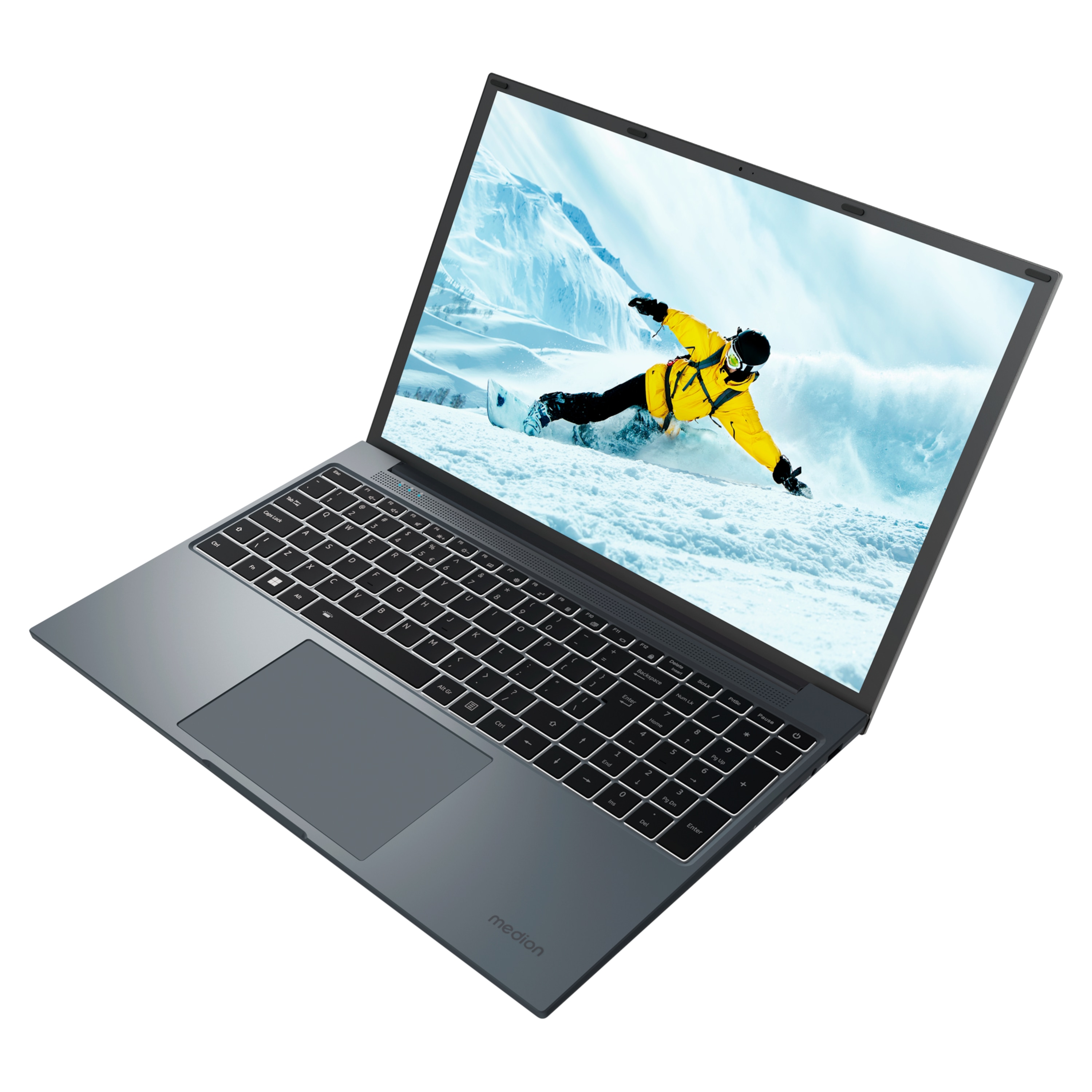 MEDION® E16433 Laptop, Intel® Core™ i3-1215U, Windows 11 Home, 40,6 cm (16,0'') FHD+ Display, Intel® UHD Grafik, 512 GB SSD, 8 GB RAM