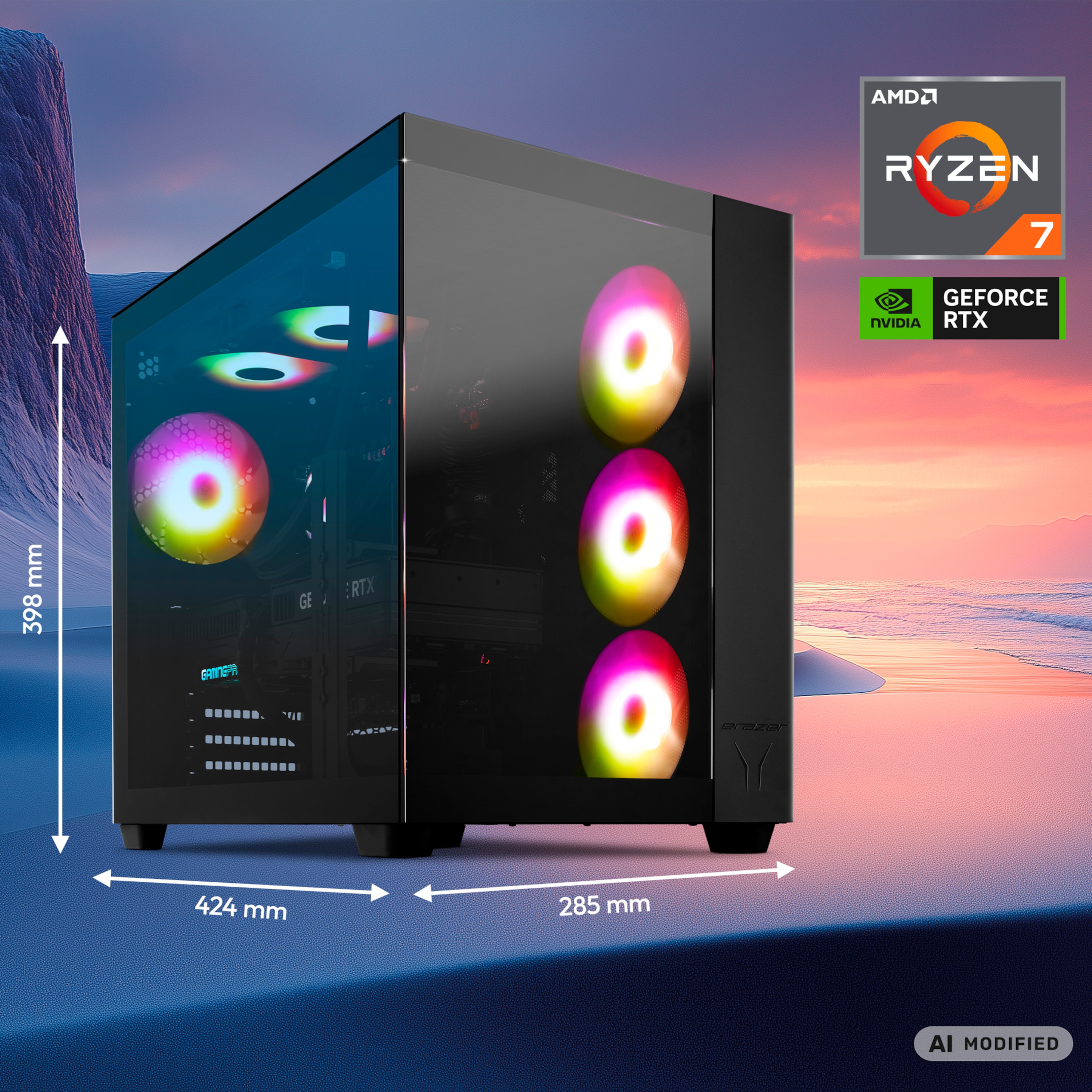 MEDION® ERAZER Tank X15 High-End Gaming PC, AMD Ryzen™ 7 7800X3D, Windows 11 Home, NVIDIA® GeForce RTX™ 5070, 2 TB SSD, 32 GB RAM