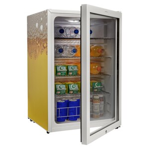MEDION® Getränkekühlschrank MD 37683, 115 L Fassungsvermögen, LED- Innenbeleuchtung, 39 dB, freistehend, höhenverstellbare Füße an der Vorderseite