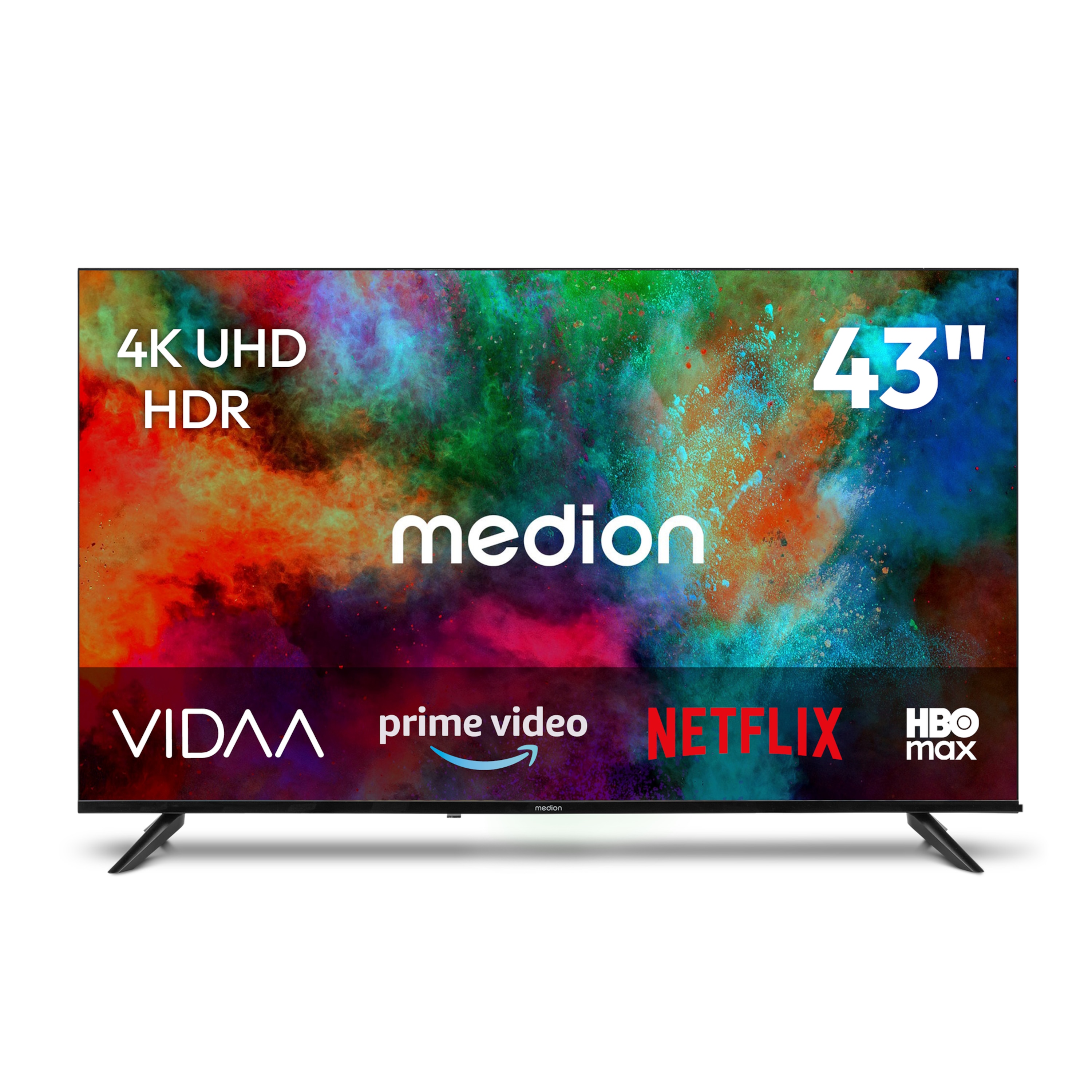 MEDION MD 843201 Ultra HD Smart-TV (2026), 108 cm (43'') Ultra HD Display, HDR, PVR ready, HBO Max, MagentaTV, NETFLIX, Prime Video, Disney+, DAZN,