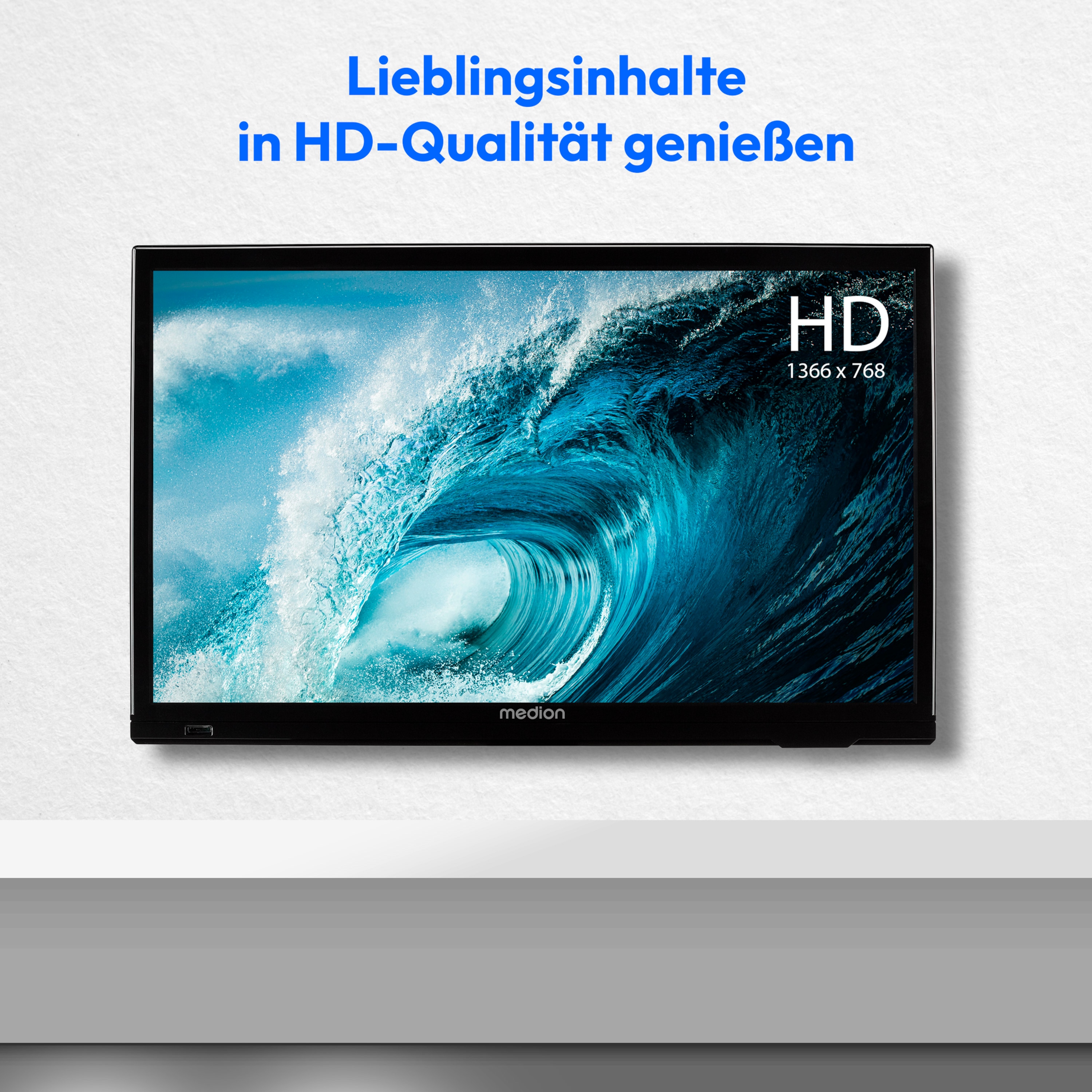 MEDION® LIFE® E8192500 (MD 819000) Fernseher, 47 cm (19'') LCD-TV, HD Triple Tuner, integrierter Mediaplayer, Car-Adapter, CI+ Schnittstelle