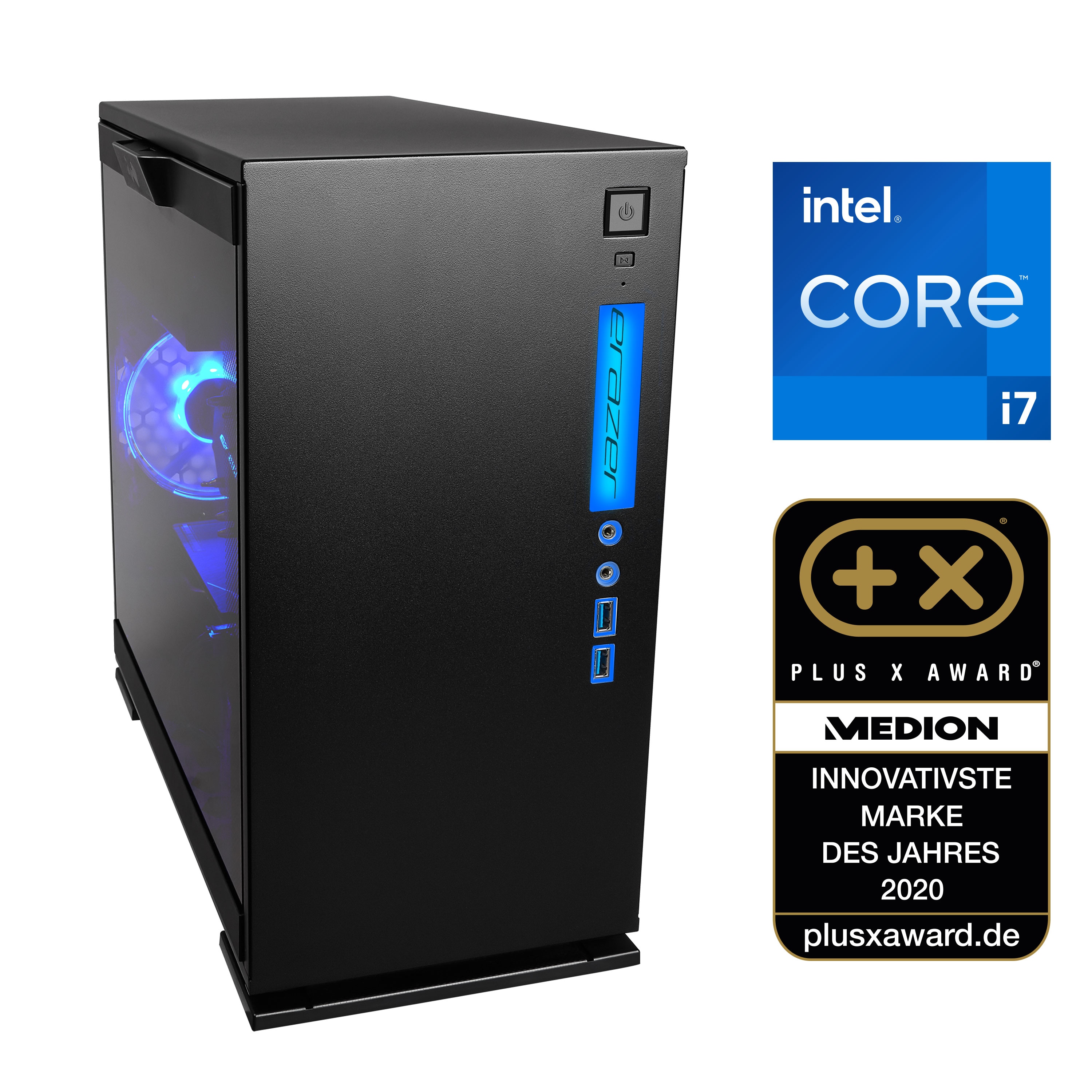 MEDION® ERAZER Engineer X10, Intel® Core™ i7-12700, Windows 11 Home, NVIDIA® GeForce RTX™ 3070 LHR, 1 TB SSD, 16 GB RAM, High-End Gaming PC