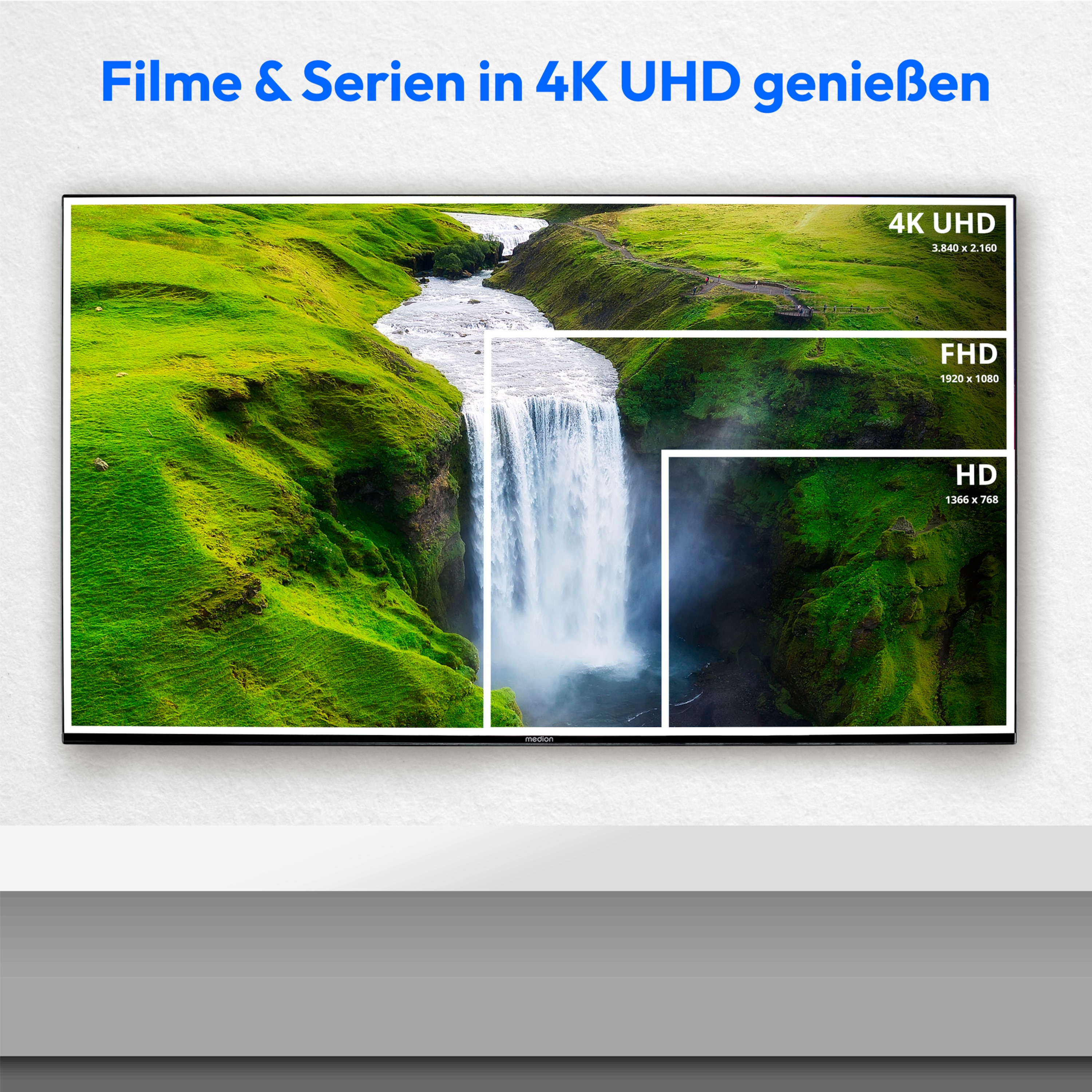 MEDION® LIFE® X16531 (MD 30253) Fire TV, 163,9 cm (65'') Ultra HD Display, HDR, Dolby Vision®, Micro Dimming, MEMC, Netflix, Amazon Prime Video, Bluetooth®, DTS HD, DTS Virtual X, Dolby Atmos®, HD Triple Tuner, CI+