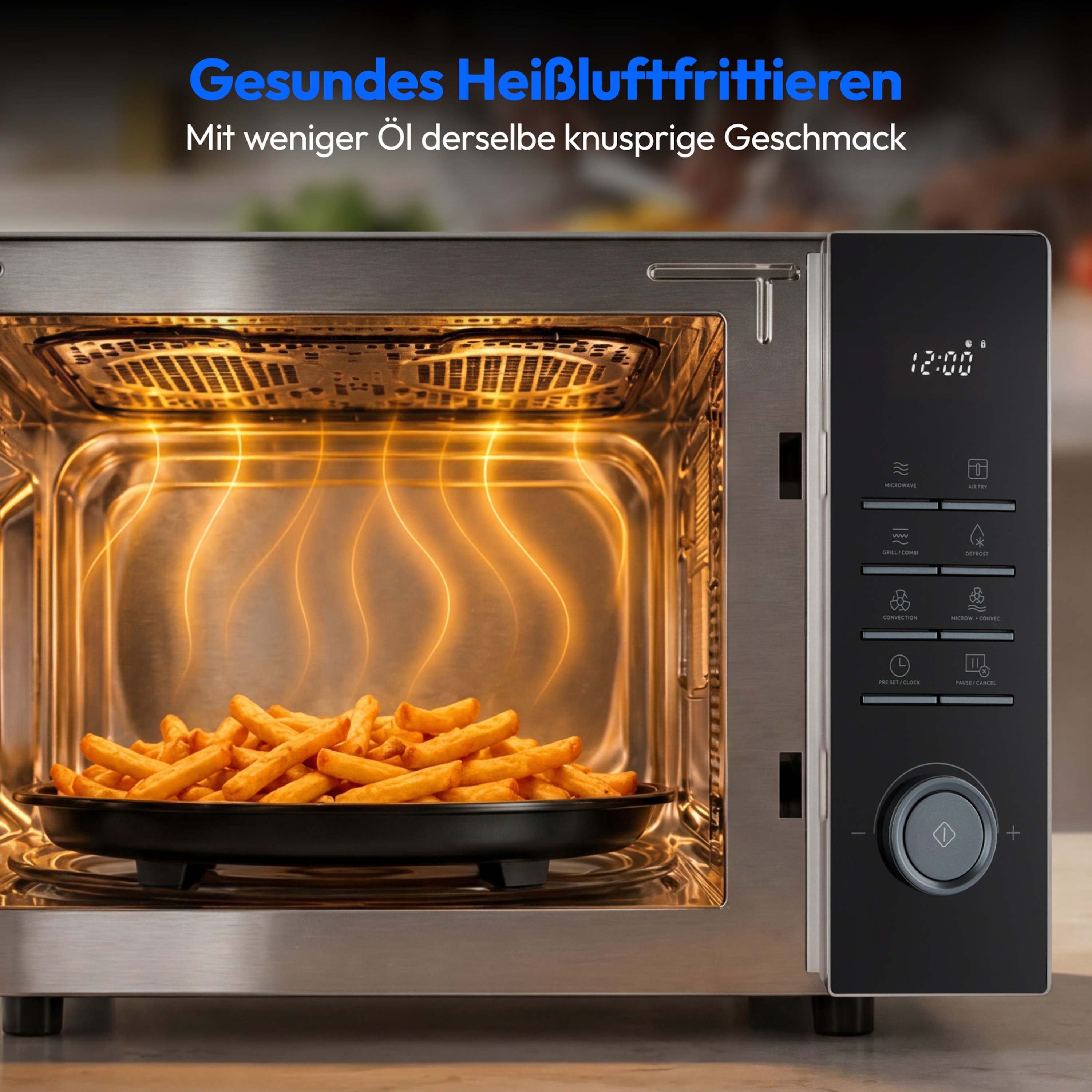 MEDION® LIFE® 3-in-1 Mikrowelle mit Grill- und Heißluftfunktion MD 12231 Hellgrau, 900 W Leistung, 25 L kompakt, 10 Leistungsstufen, Auftaufunktion, Timerfunktion
