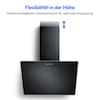MEDION® Kopffreie Glas-Dunstabzugshaube MD 37774, Breite 60cm, LED-Beleuchtung, 3 Geschwindigkeitsstufen, Steuerung per Touch oder mit Gesten