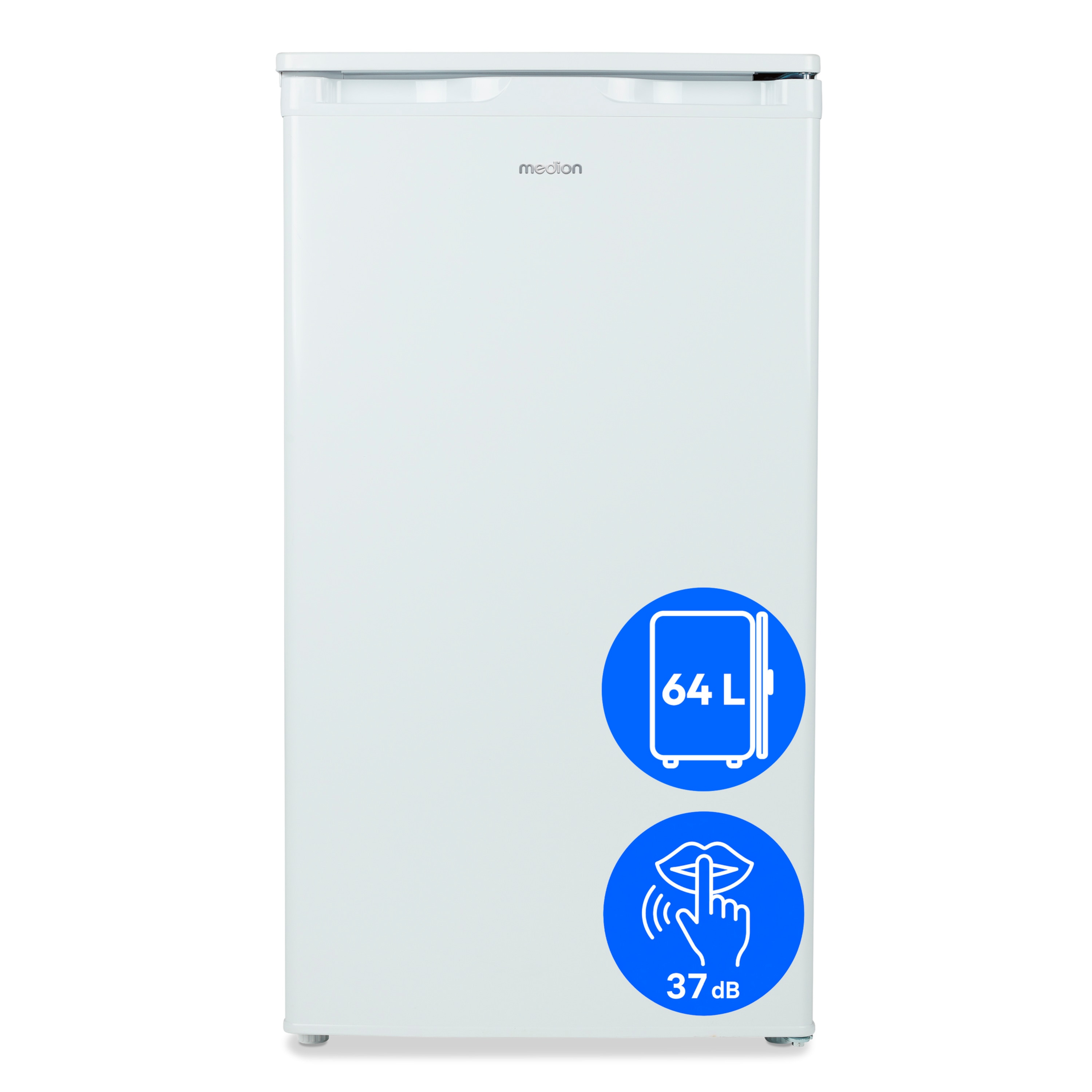 MEDION® LIFE Gefrierschrank MD 370031 weiß, 64 l Volumen, stufenlose Temperatureinstellung, wechselbarer Türanschlag, 3 Schubladen