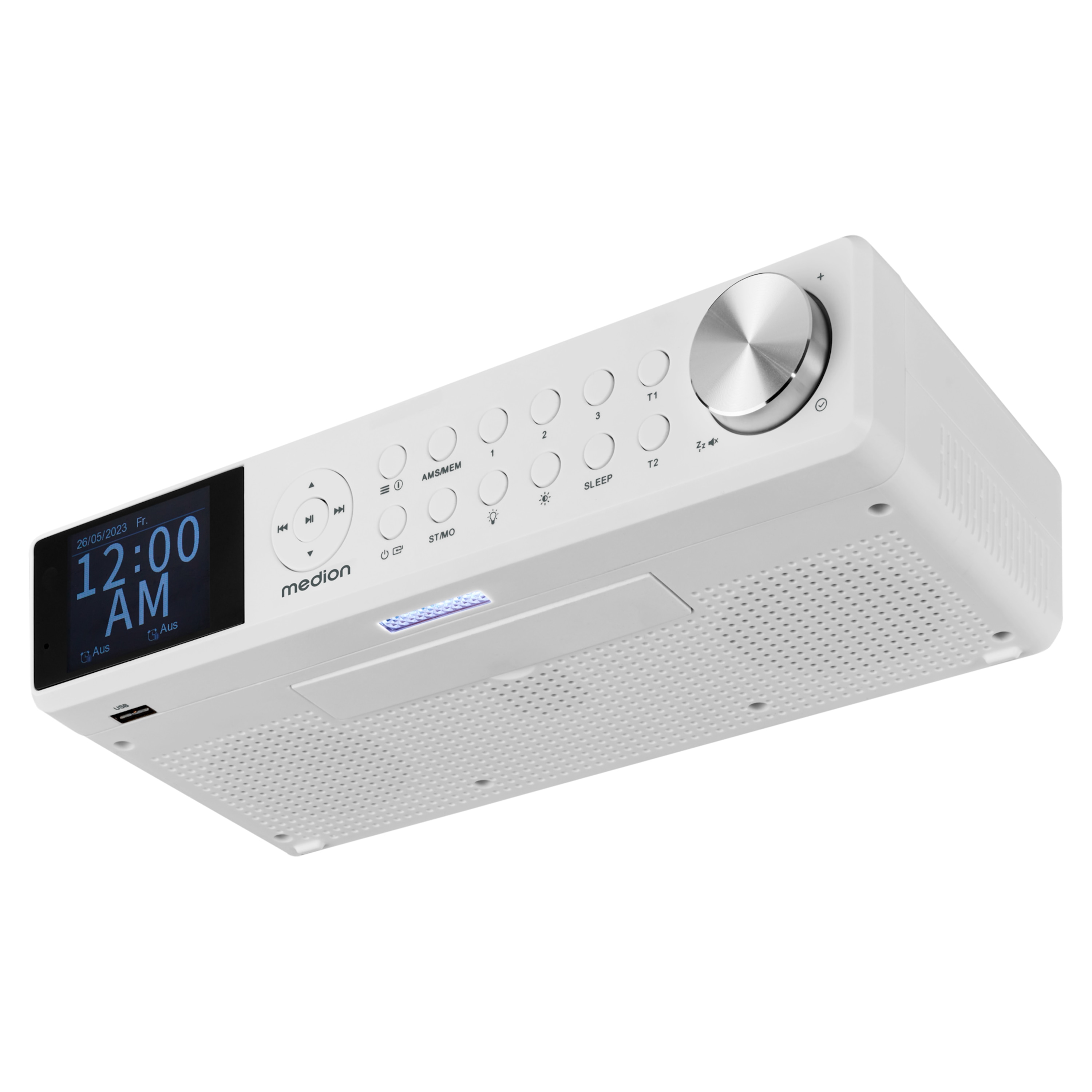 MEDION® LIFE® P66750 DAB+ Premium Küchenradio, 6,1 cm (2,4'') TFT-Farbdisplay, DAB+/PLL-UKW Radio, Bluetooth® 5.0, LED-Beleuchtung, 2 x 3 W RMS