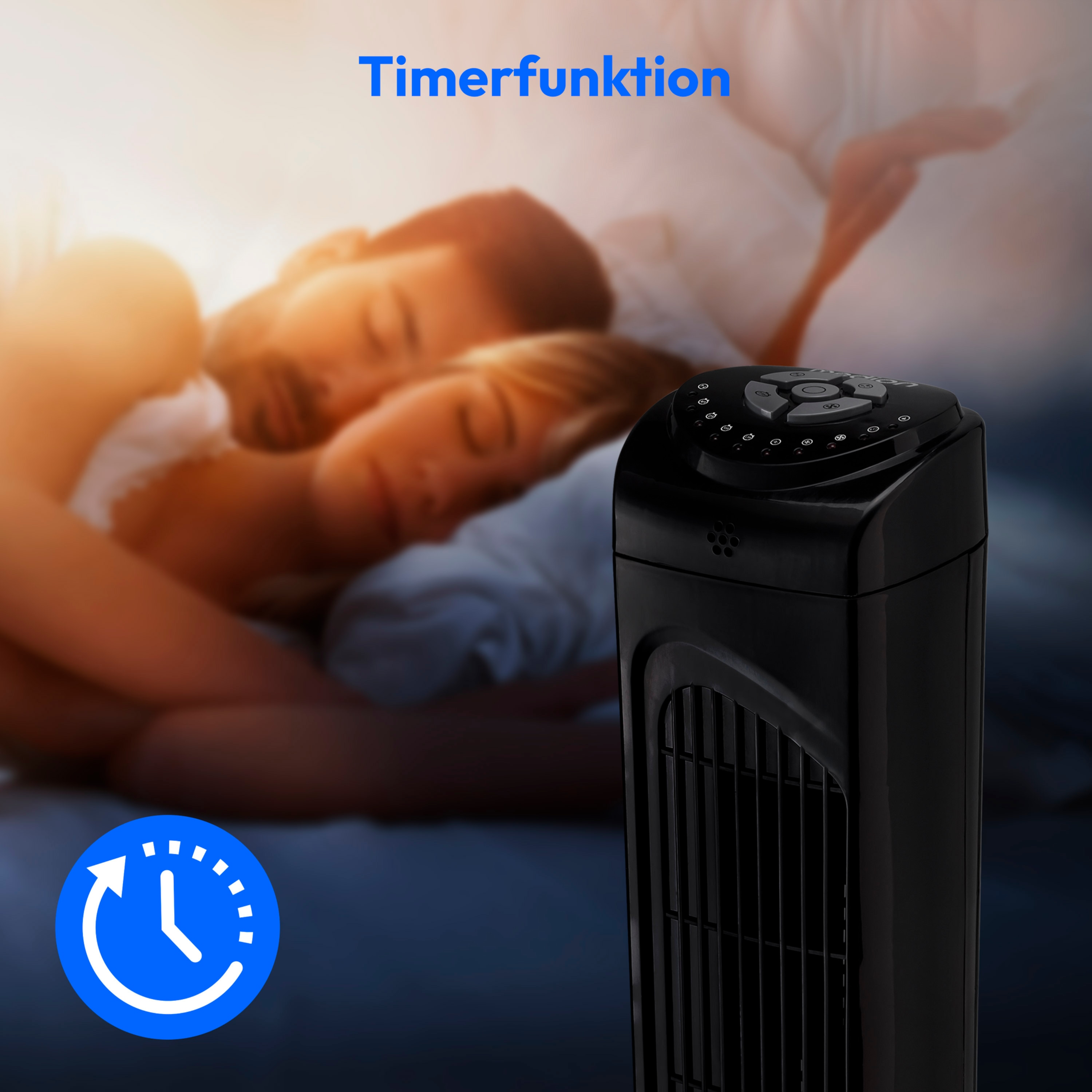 MEDION® LIFE E10 TF Turmventilator (MD 10319), 3 Geschwindigkeitsstufen, 45 Watt Leistung, zuschaltbare Schwenkfunktion, inkl. Fernbedienung