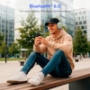 MEDION® Over Ear-Kopfhörer LIFE HX-1 Plus monochrom, bis zu 100 Stunden Akkulaufzeit, 5 EQ-Presets + 1 App-Preset, Feed Forward Noise Cancelling, Bluetooth® 6.0 wireless technology, IPX4 Spritzwasserschutz
