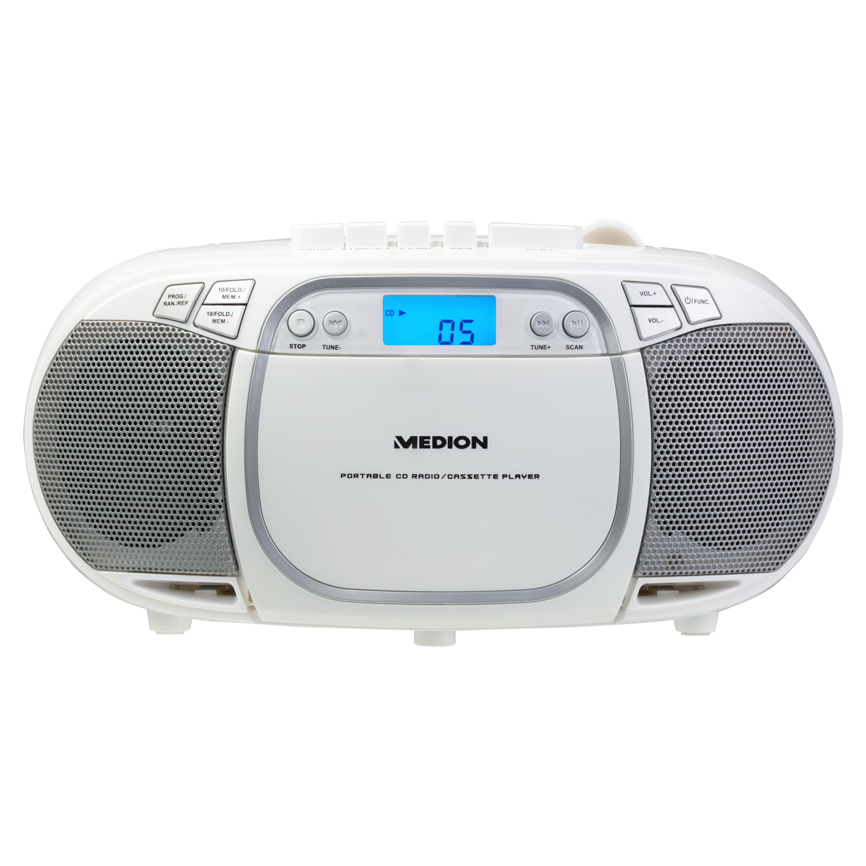 Medion Life E66476 Boombox - CD/MP3-speler - LC-display - PLL-FM - muziekweergave vanaf USB-stick - 2 x 20 Watt max.