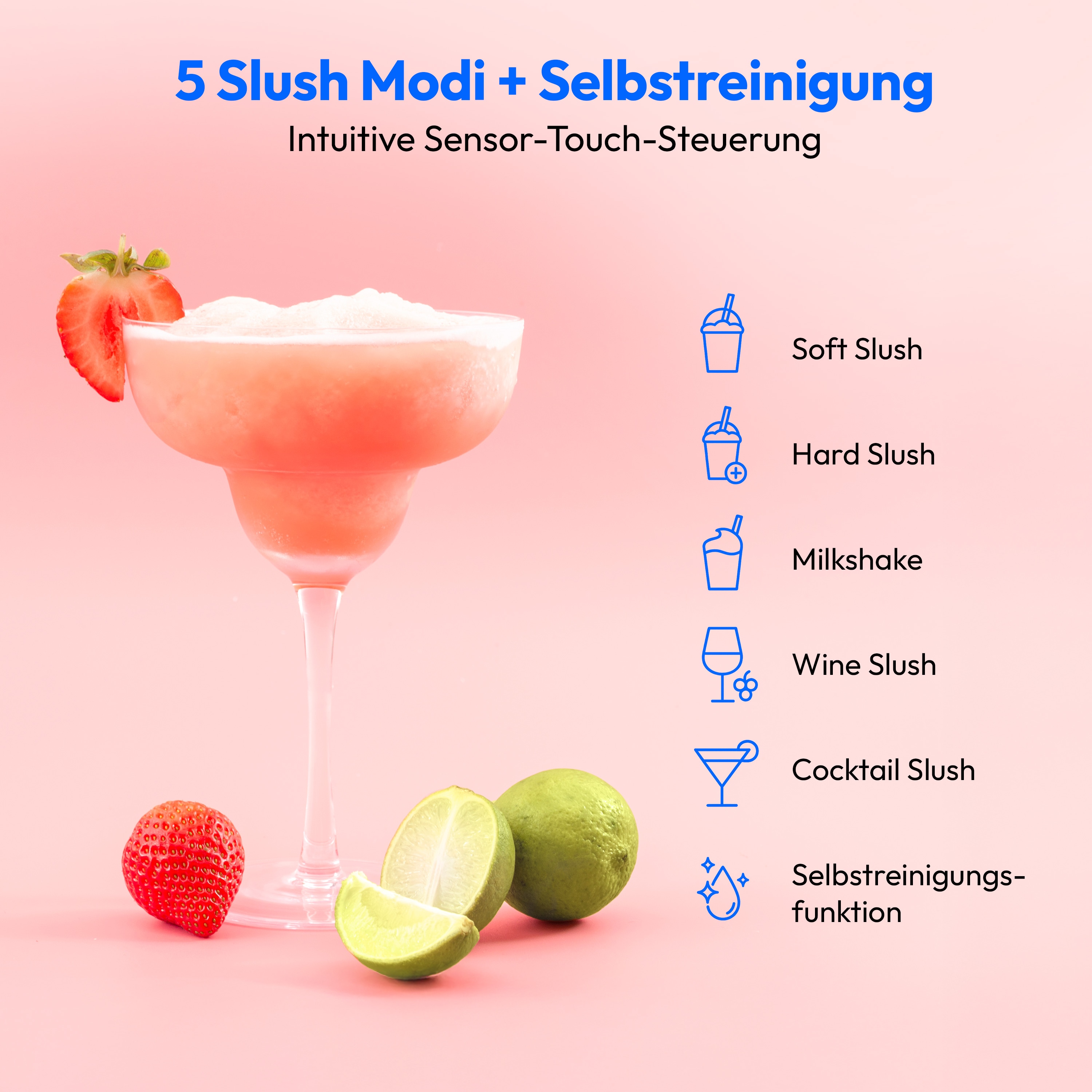 MEDION® LIFE Slush-Eismaschine MD12090, 2,6 L Slush-Eis Kapazität, Härtegradkontrolle, 5 Modi,  30–60 Minuten Zubereitungszeit², Abnehmbarer Tank